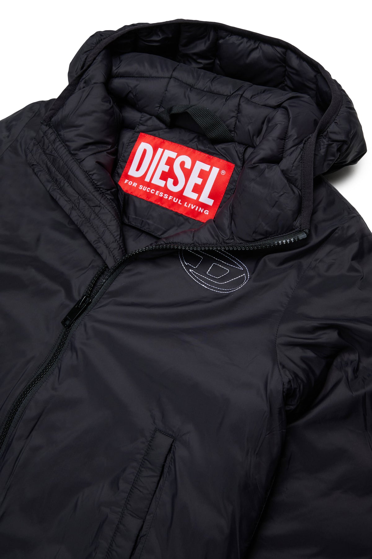 Padded jacket with printed logo