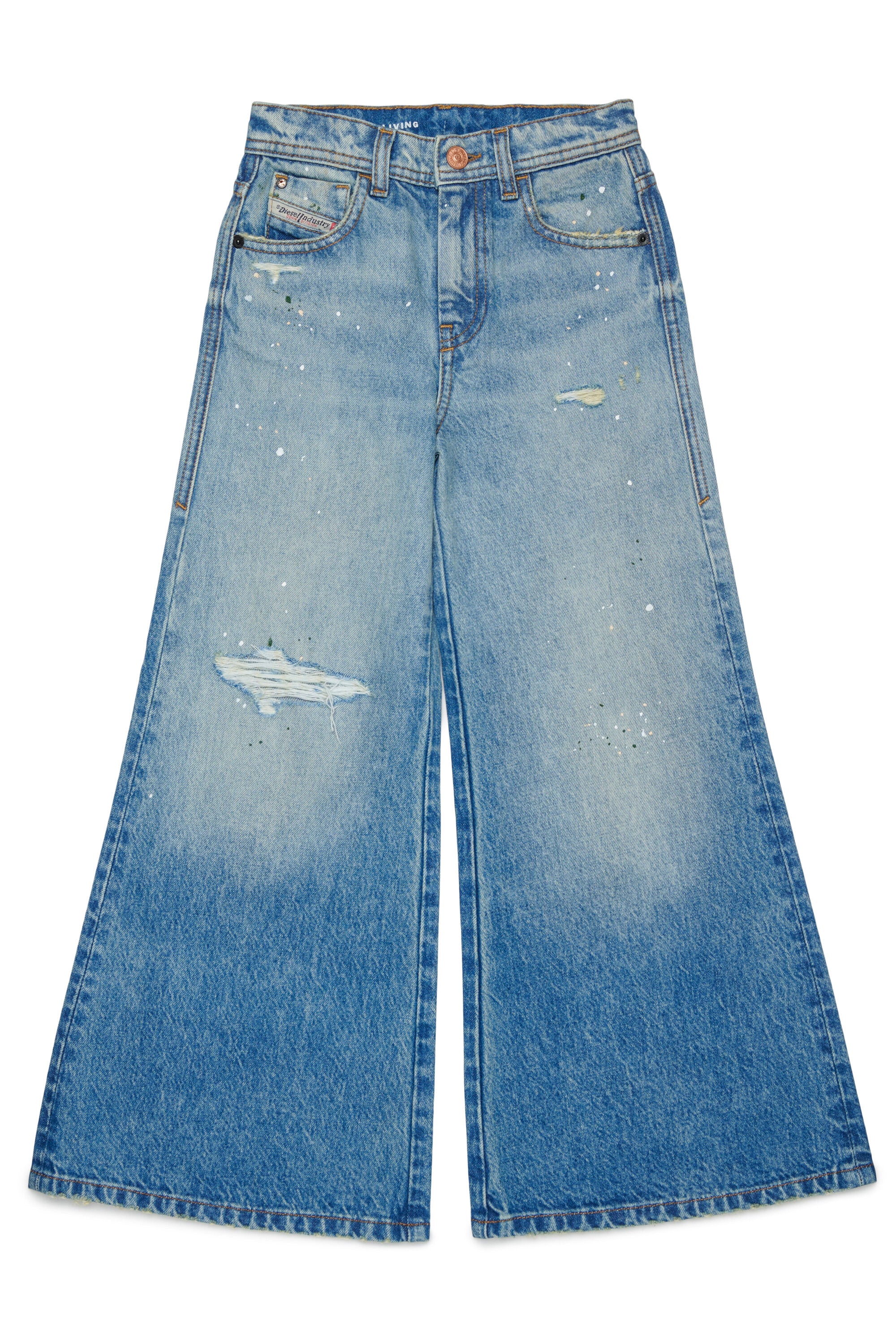 Flare fit jeans with used effect - D-Aromy