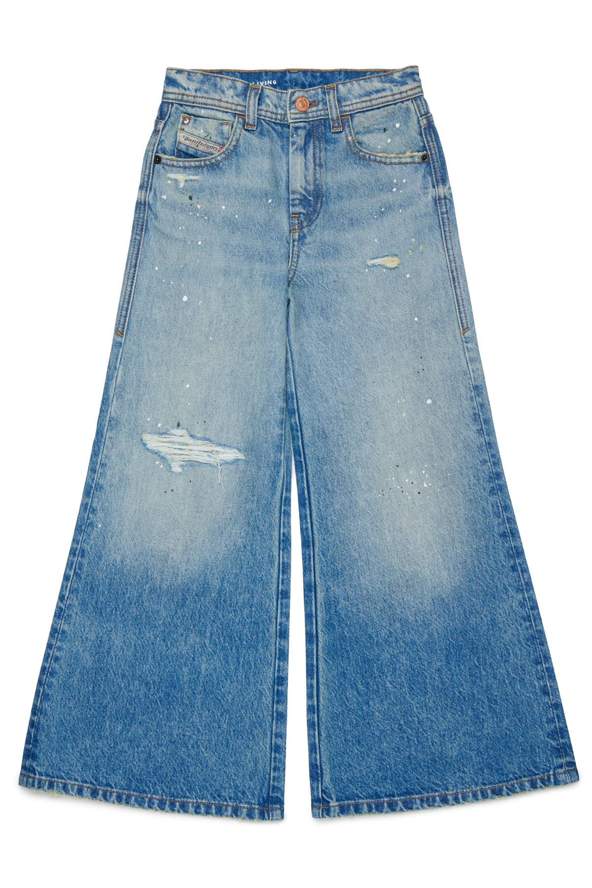 Flare fit jeans with used effect - D-Aromy