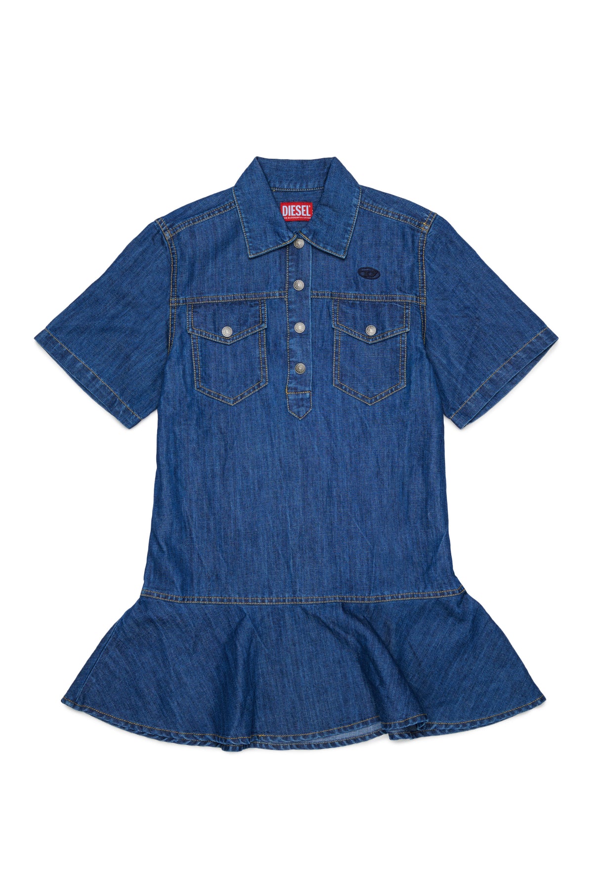Denim dress with logo