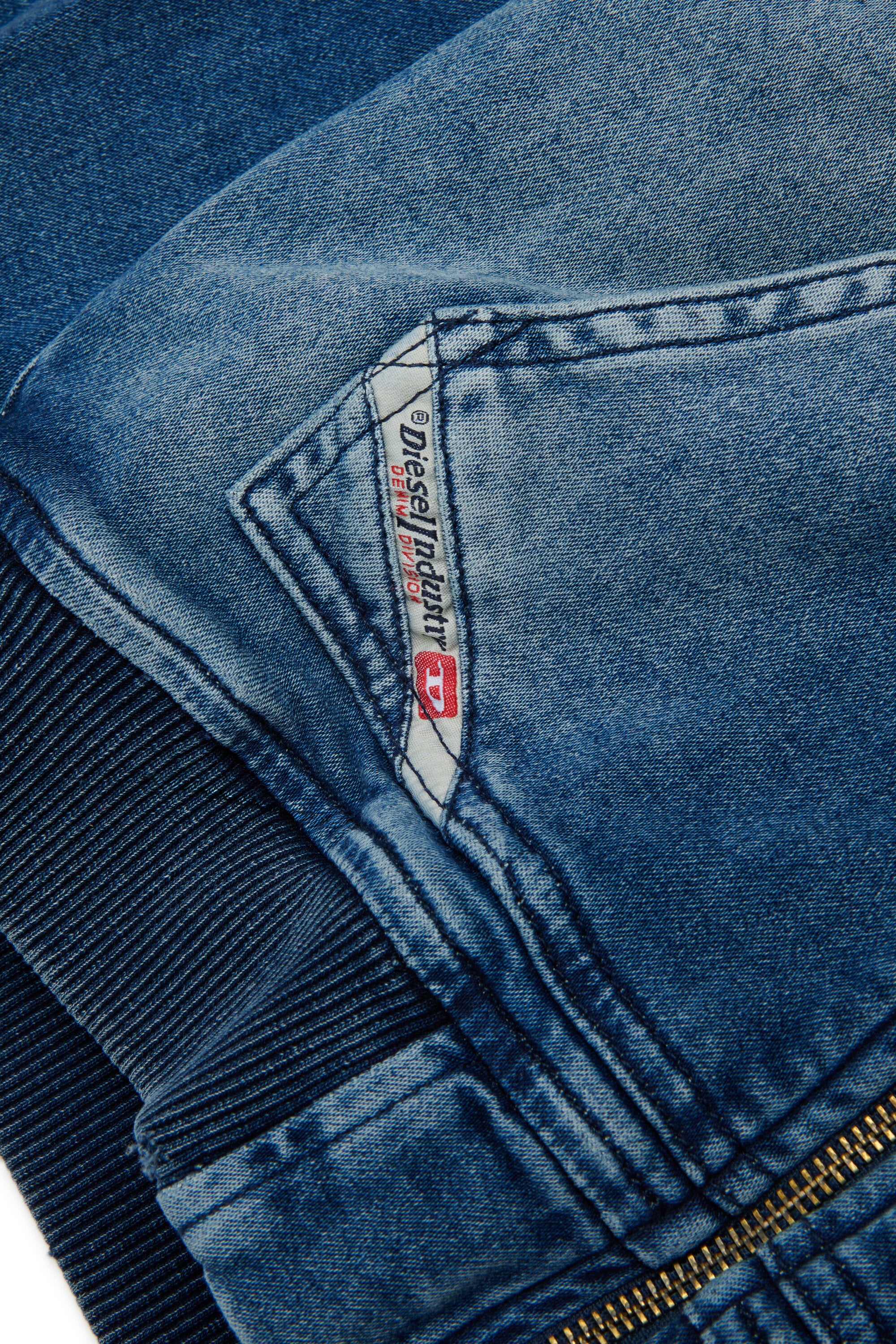 デニム風フルジップ スウェット ロゴ付き