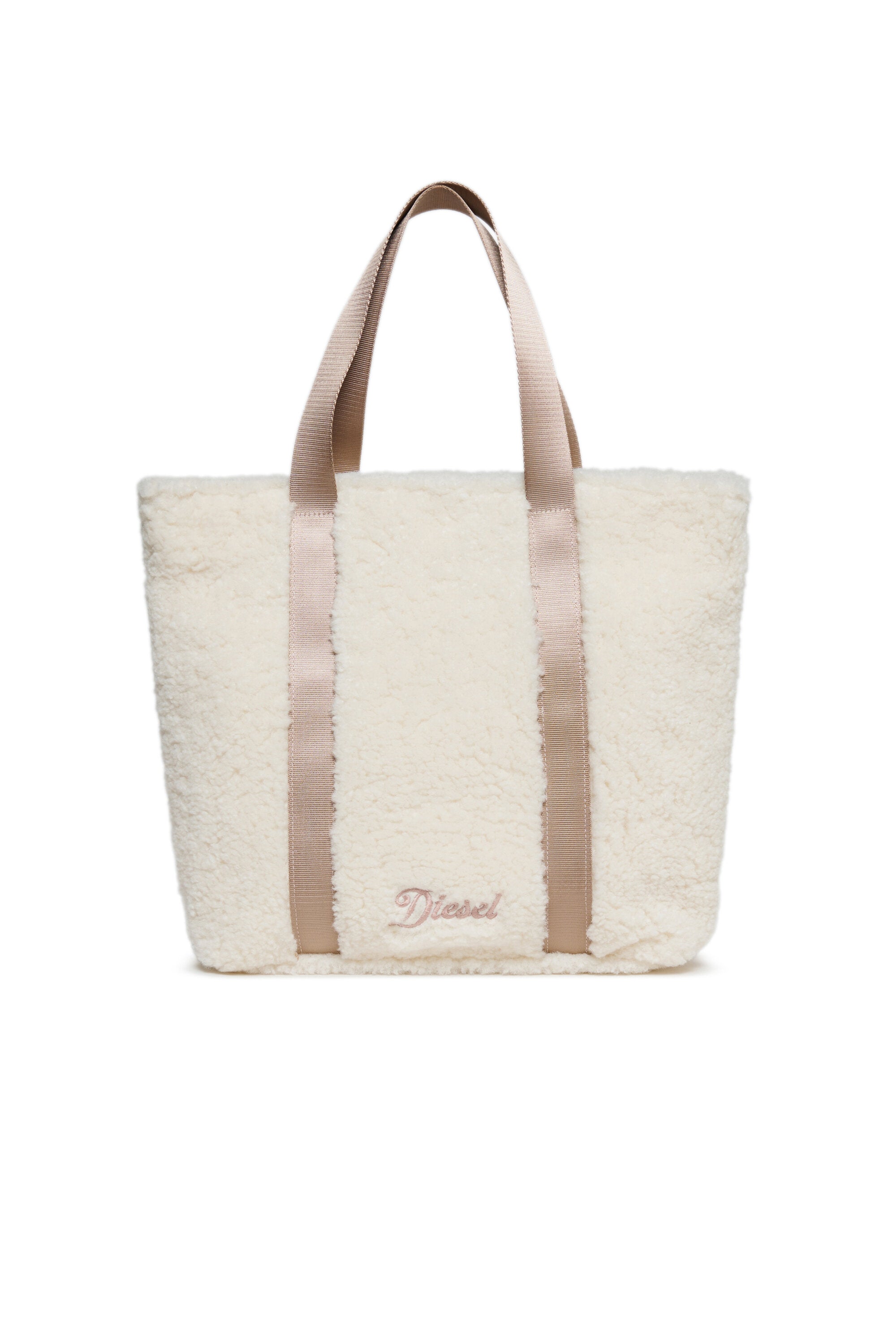 Teddy-effect bag with logo