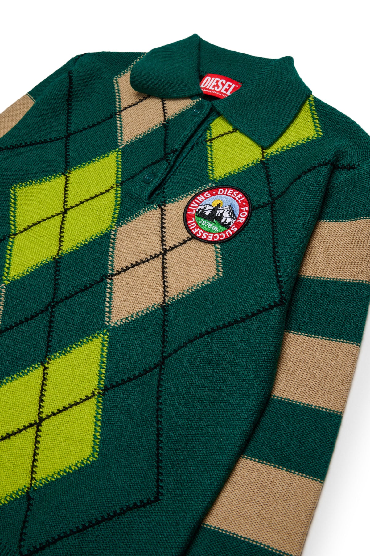 Wool blend polo shirt with logo