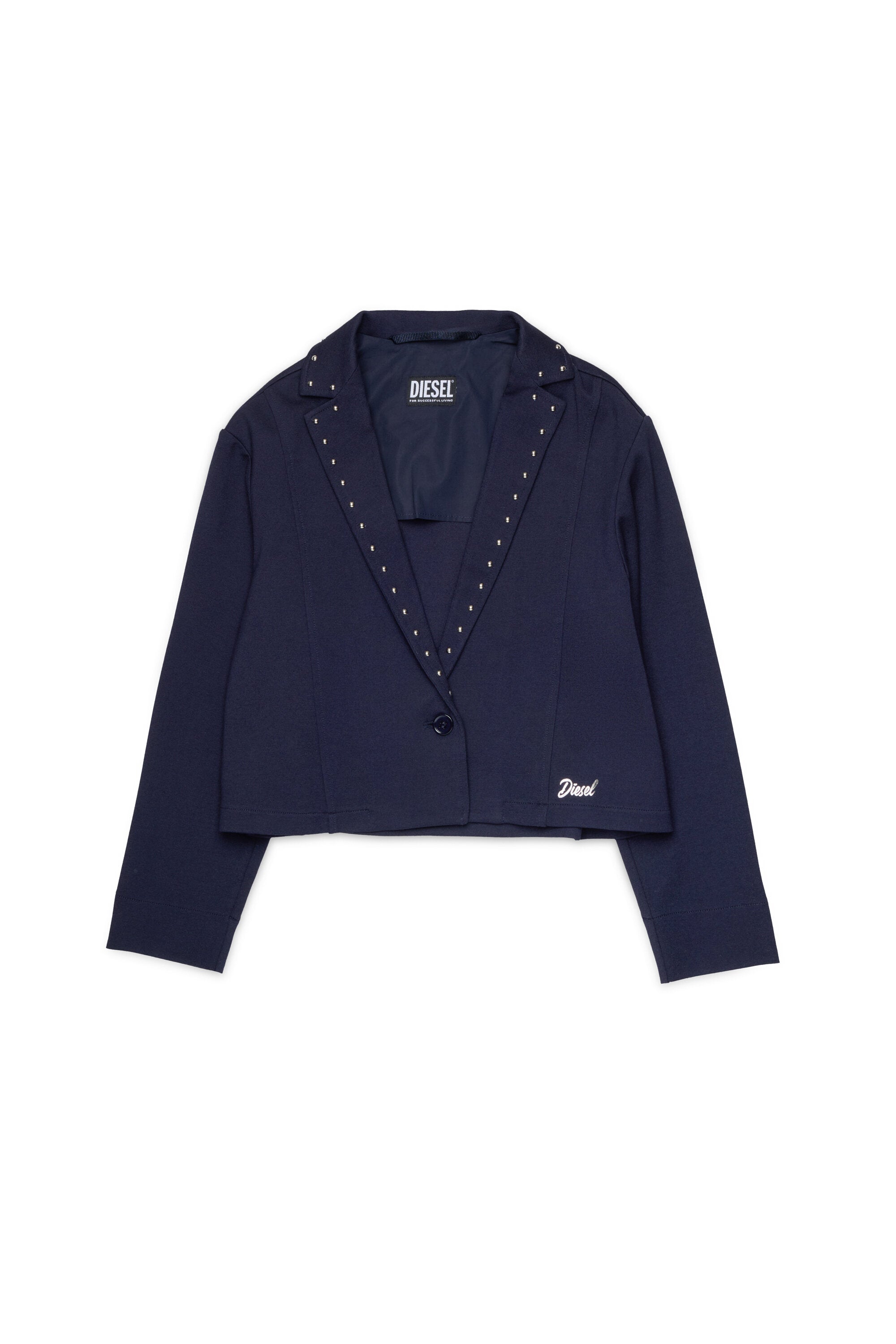 スタッズ付きロゴ入りブレザー