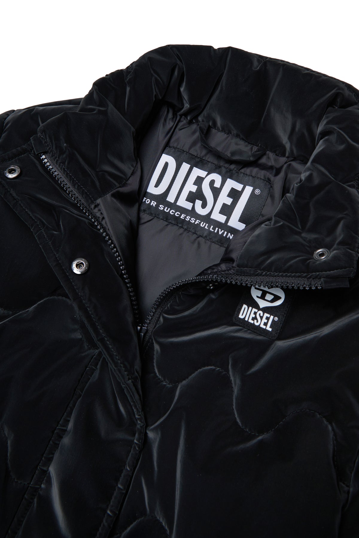 Padded jacket with printed logo