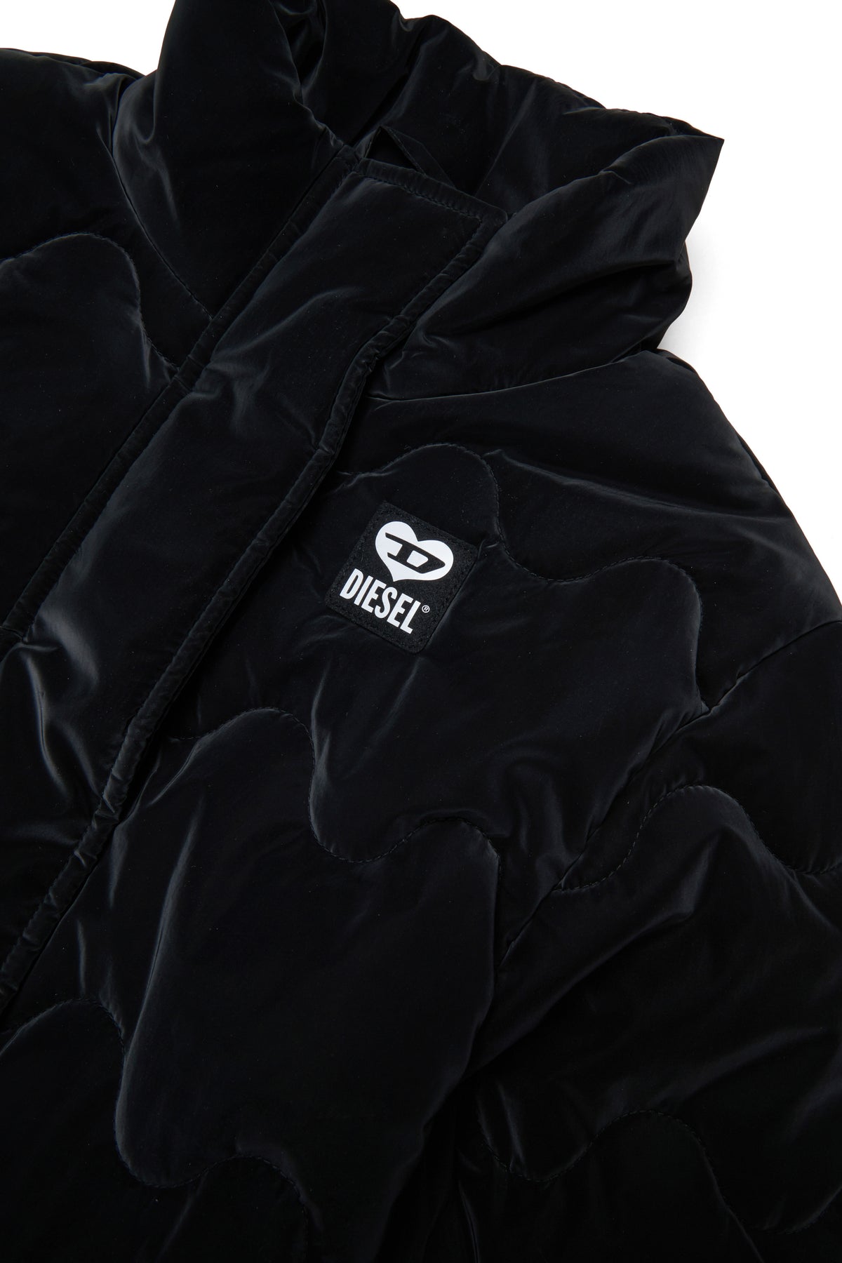 Padded jacket with printed logo