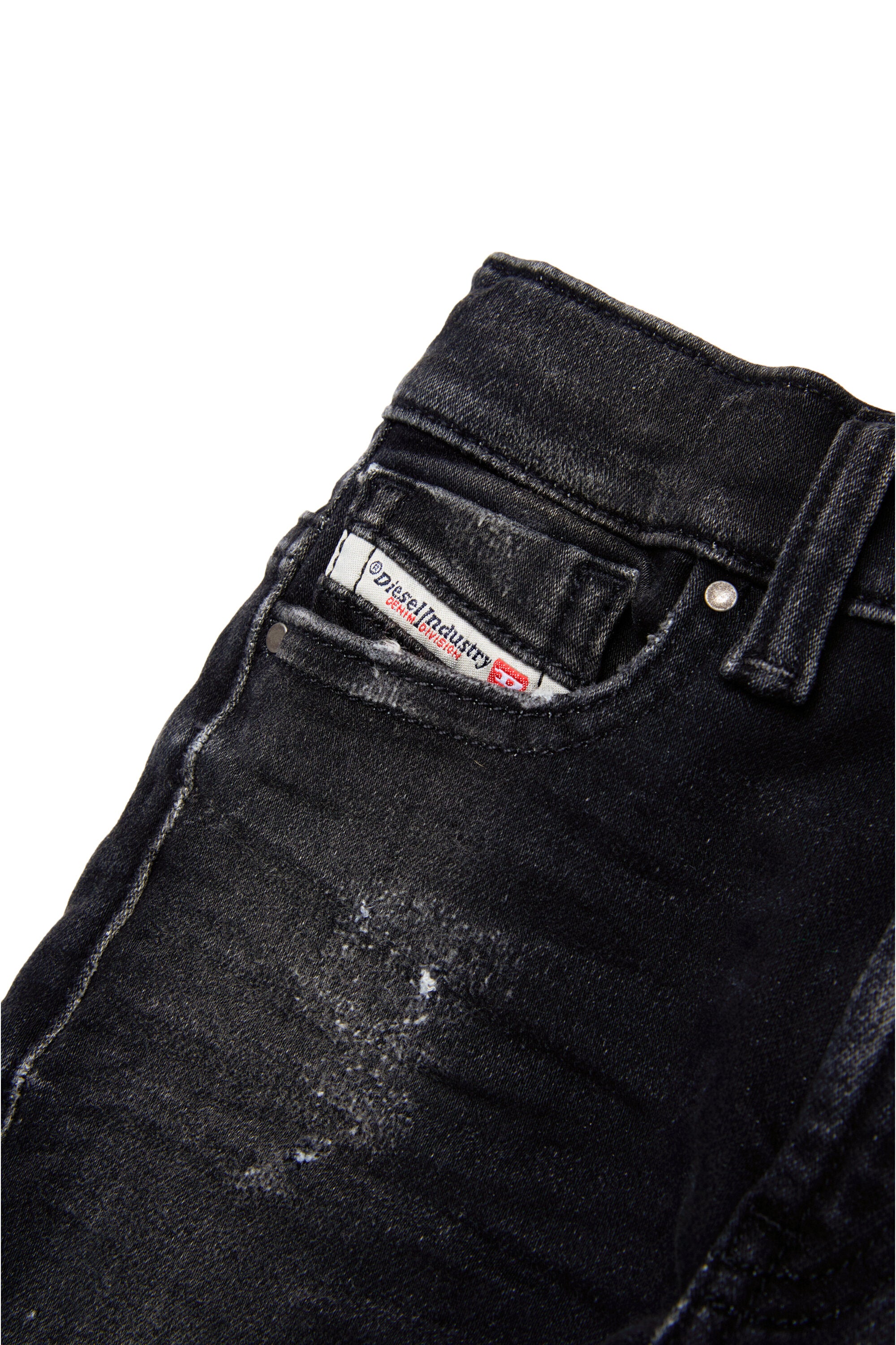 Black straight JoggJeans® with abrasions - D-Jools-B