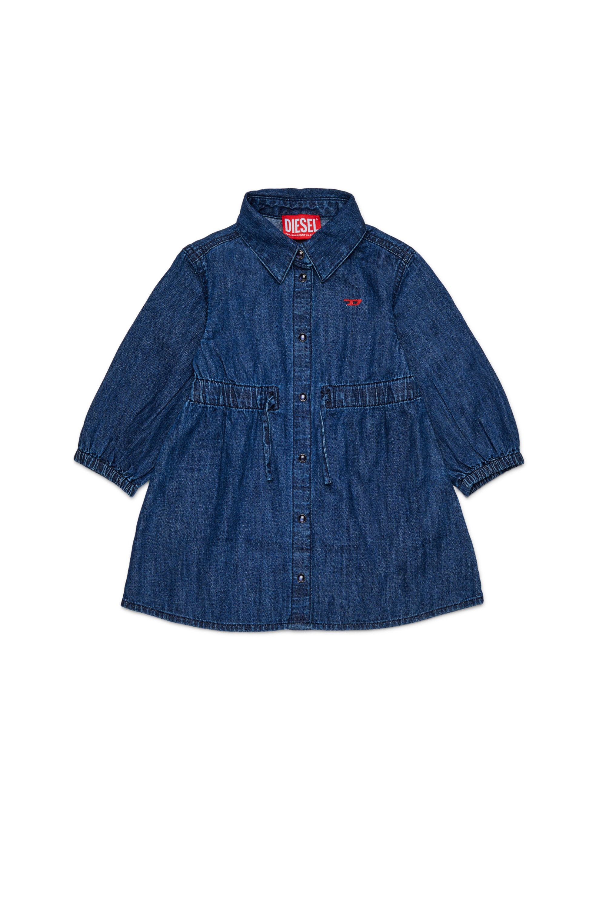 ドローストリング付き薄手デニムドレス