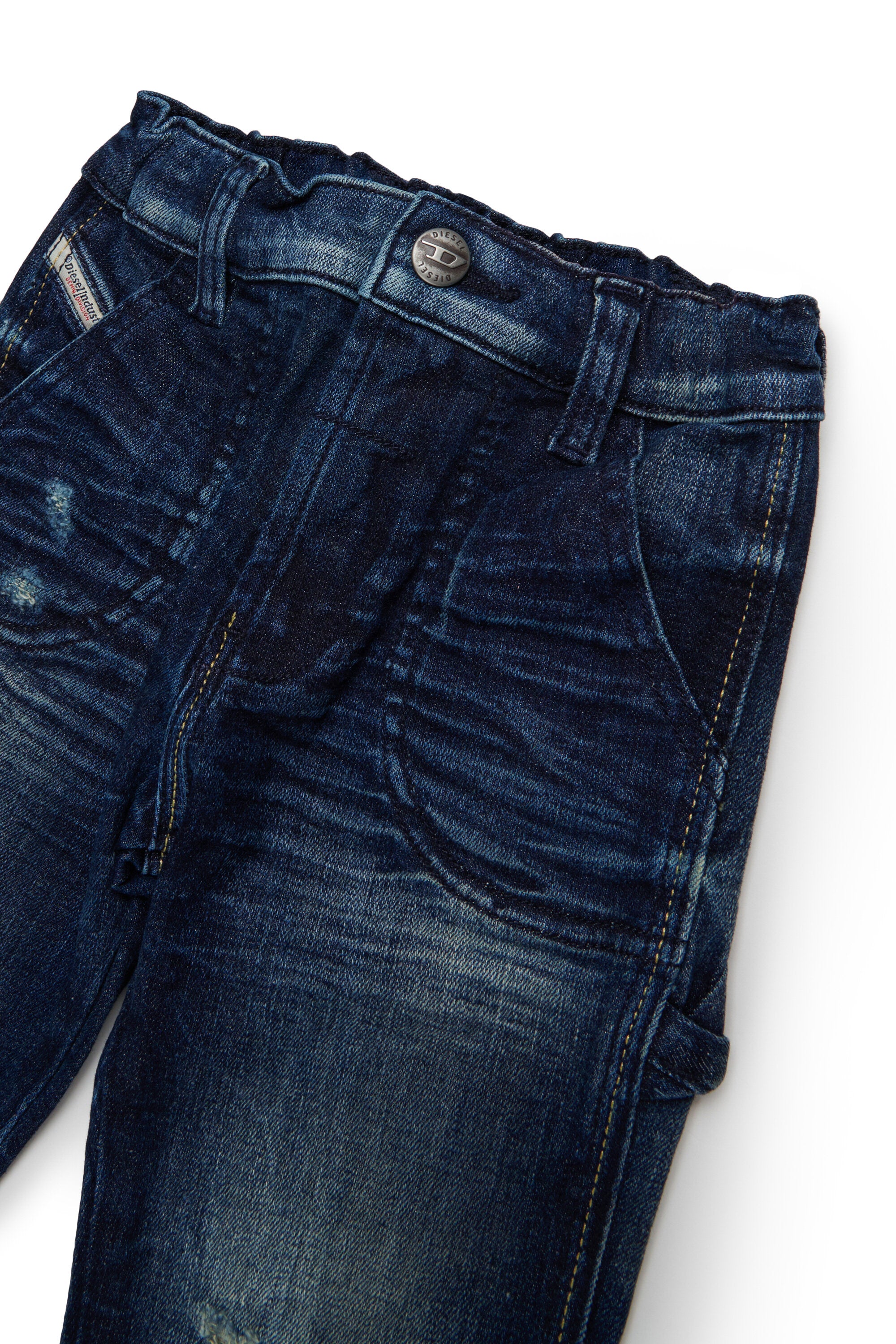 ブレイク入り濃紺リラックスジーンズ - D-Bart-B