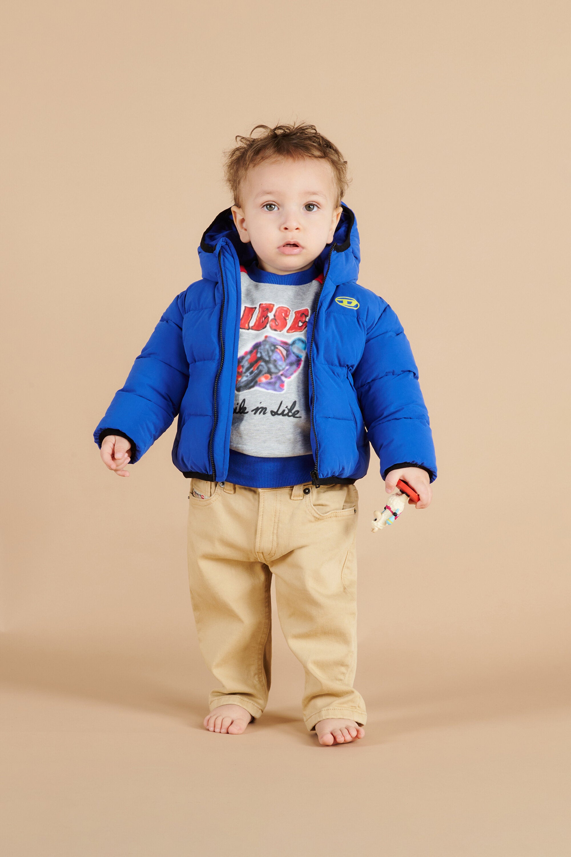 Oval D branded short padded jacket