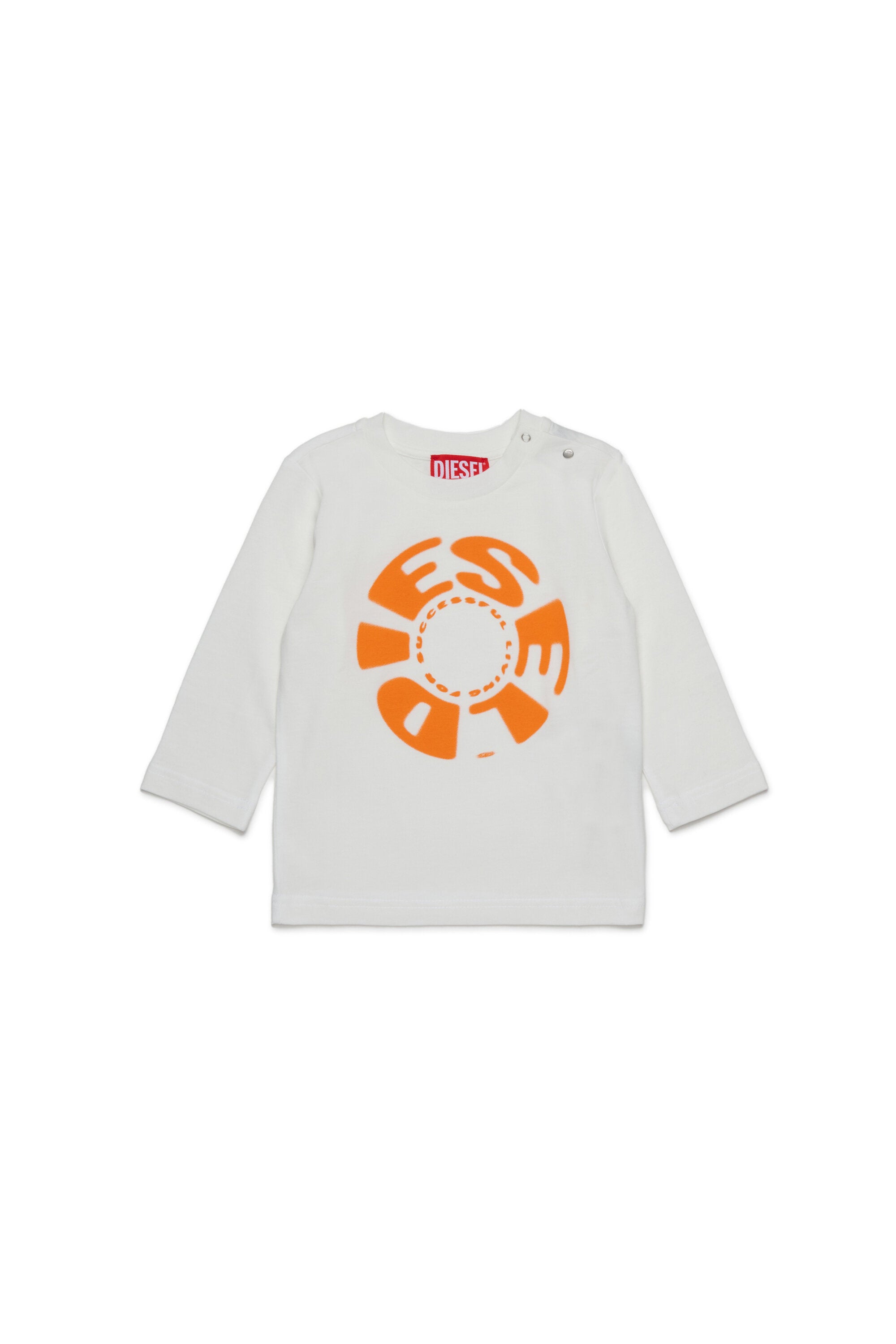 Diesel Circularプリントの長袖ジャージー素材Tシャツ