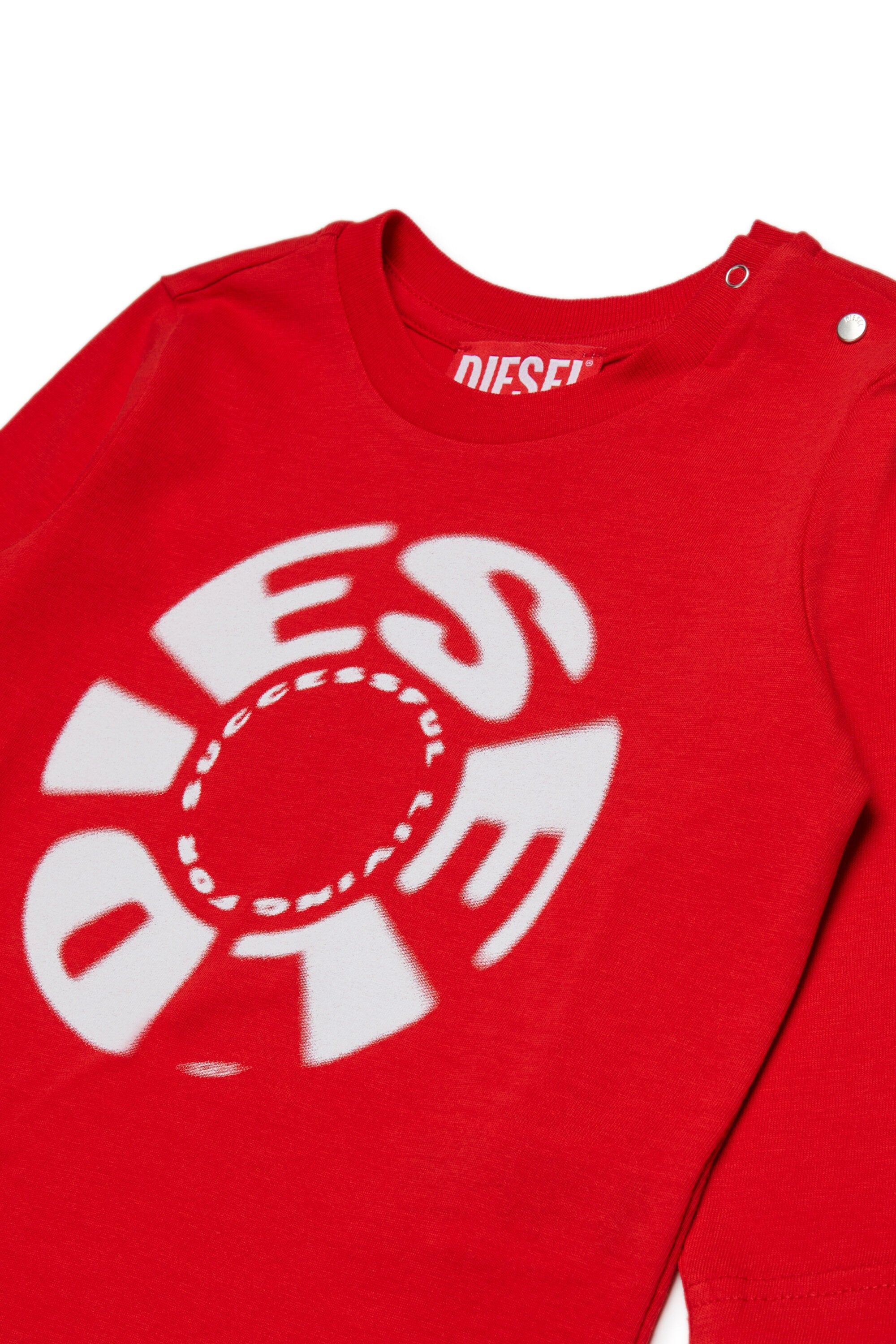 Diesel Circularプリントの長袖ジャージー素材Tシャツ