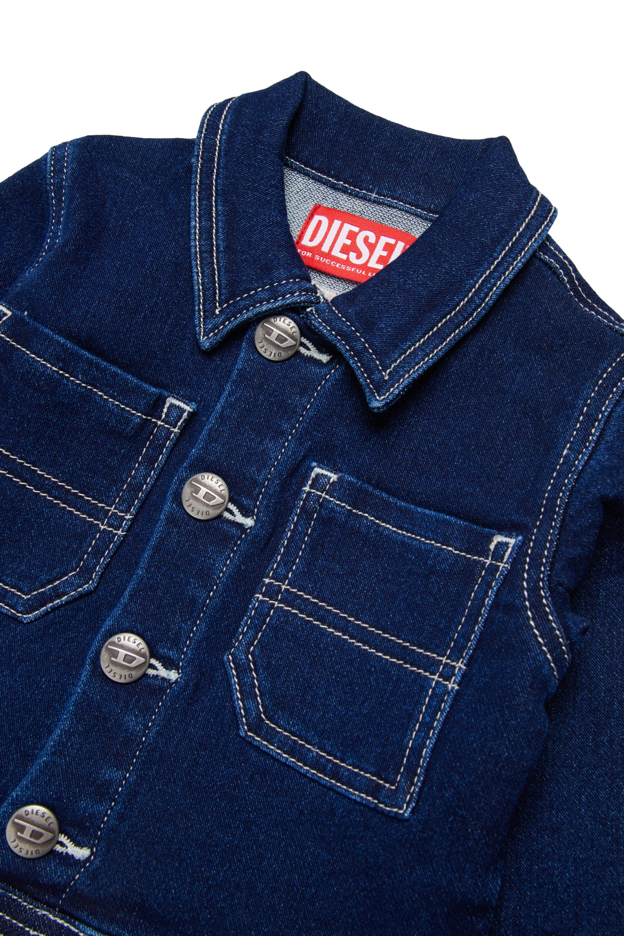 Denim jacket with printed logo