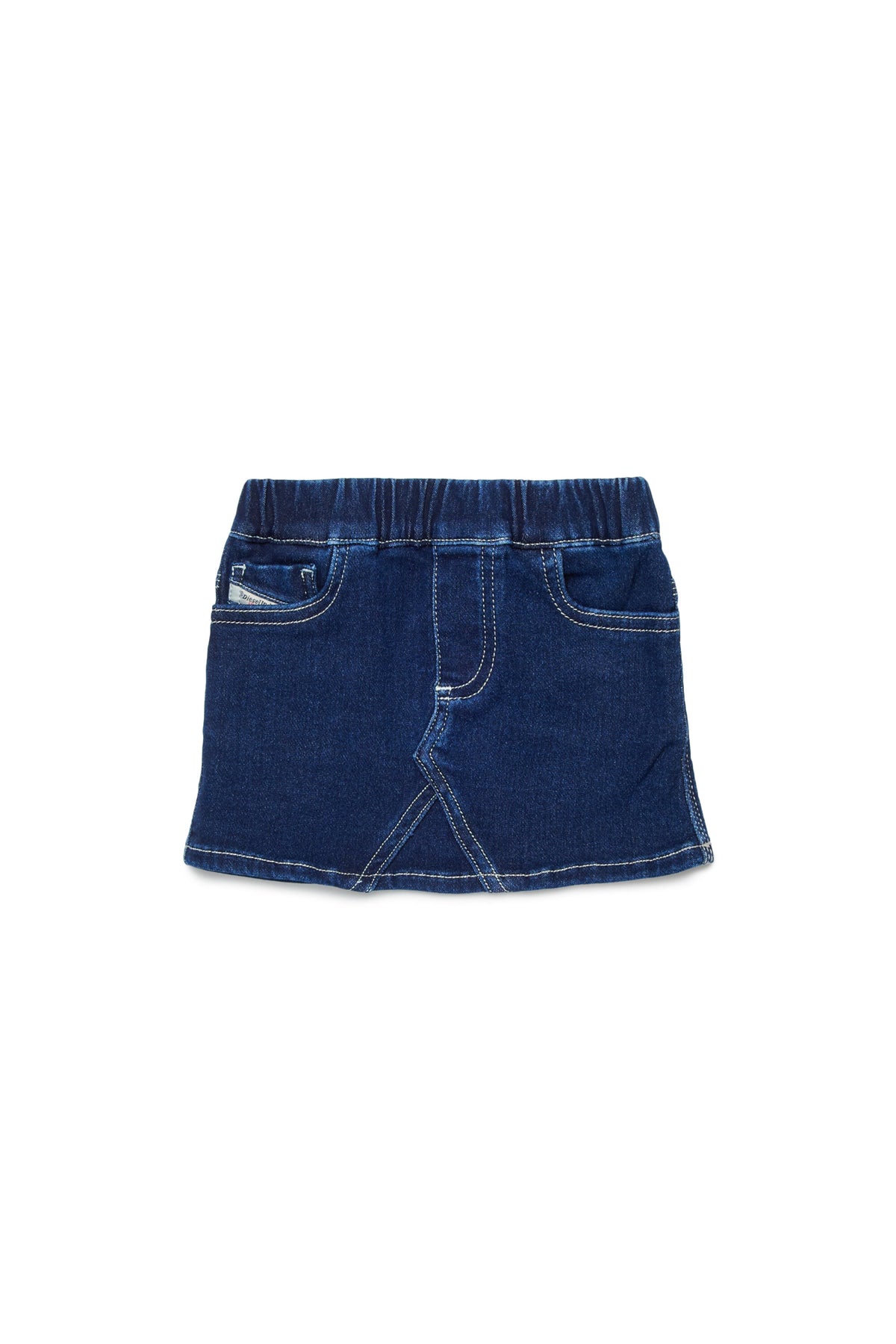 Denim skirt with logo