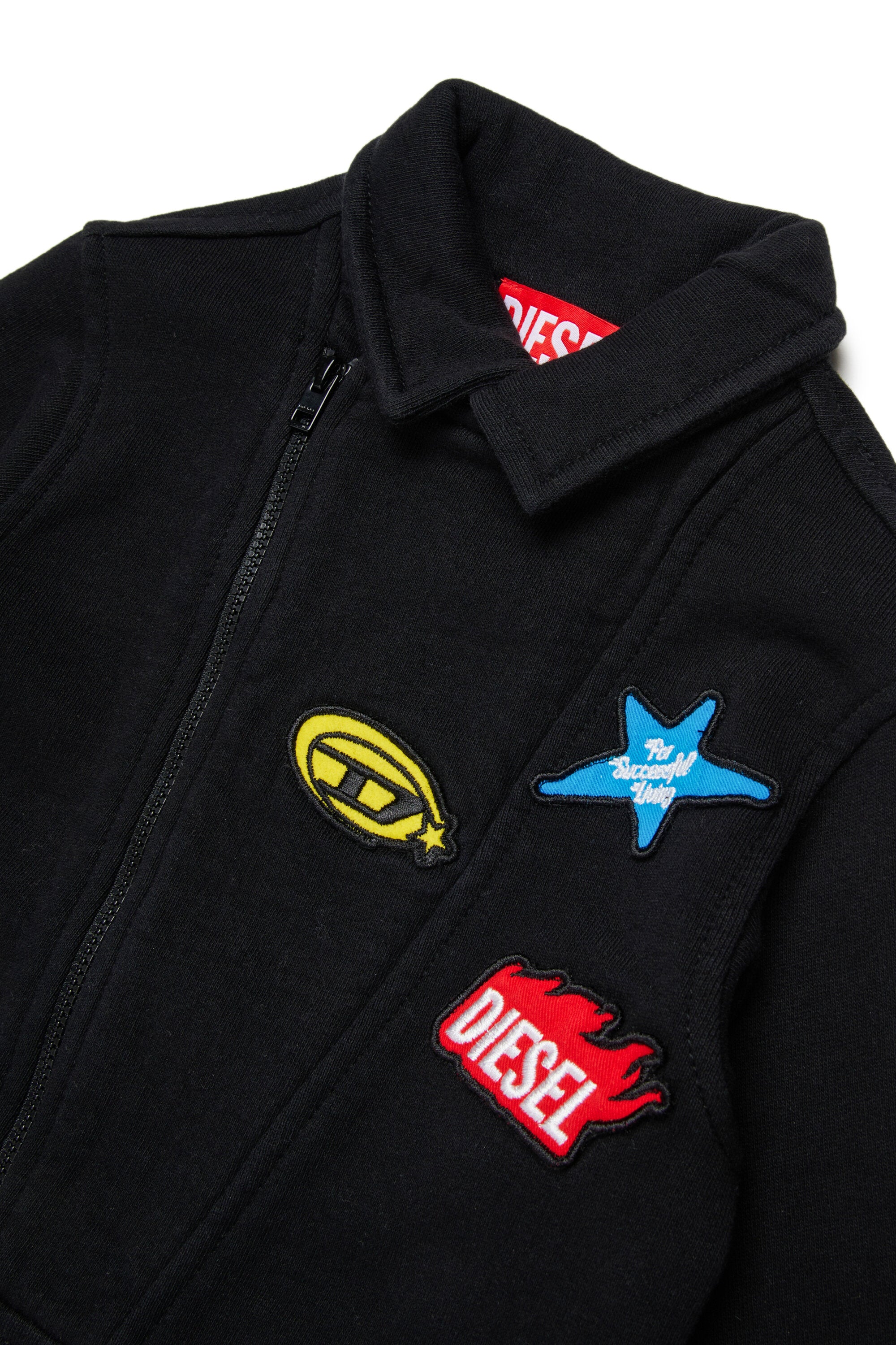 ロゴプリント入りバイカージャケット