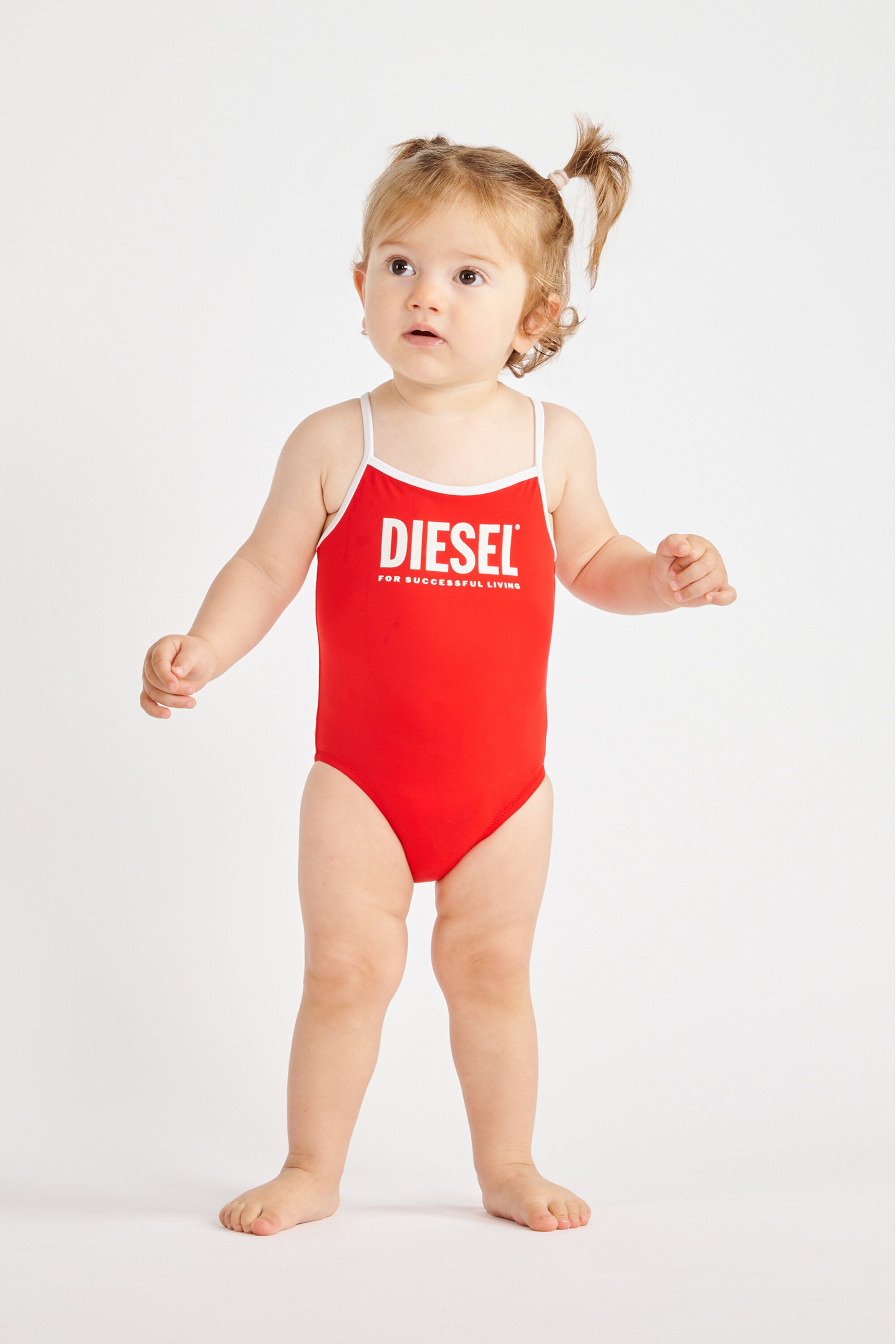 One-piece swimsuit with logo