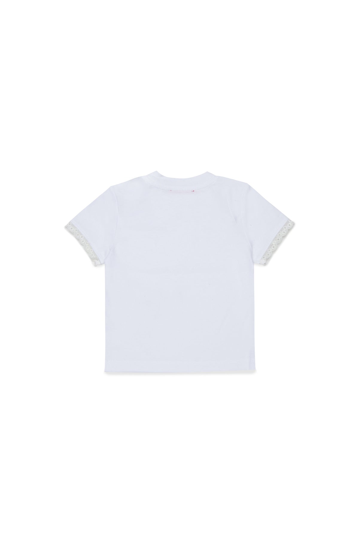 T-shirt with logo and lace sleeves