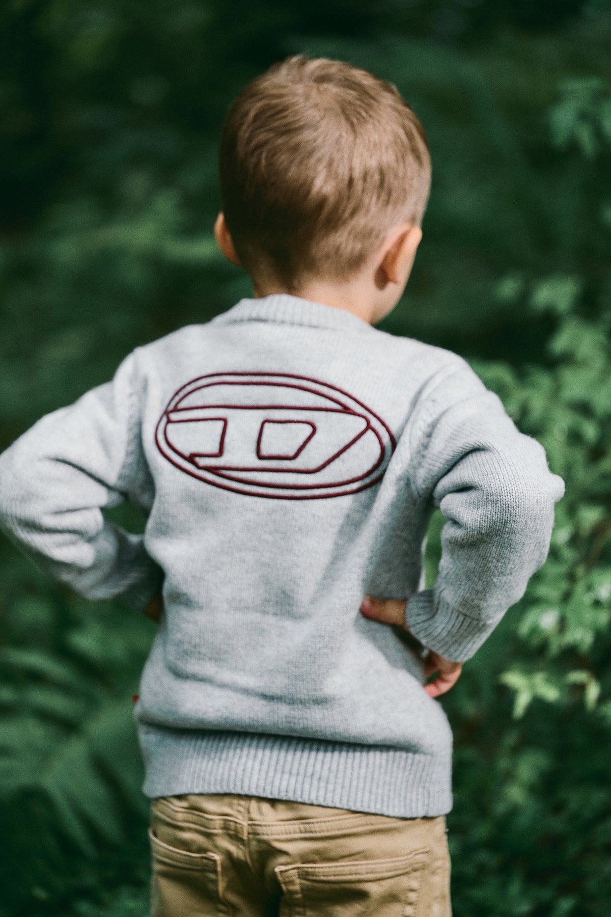 Cardigan with logo on the back