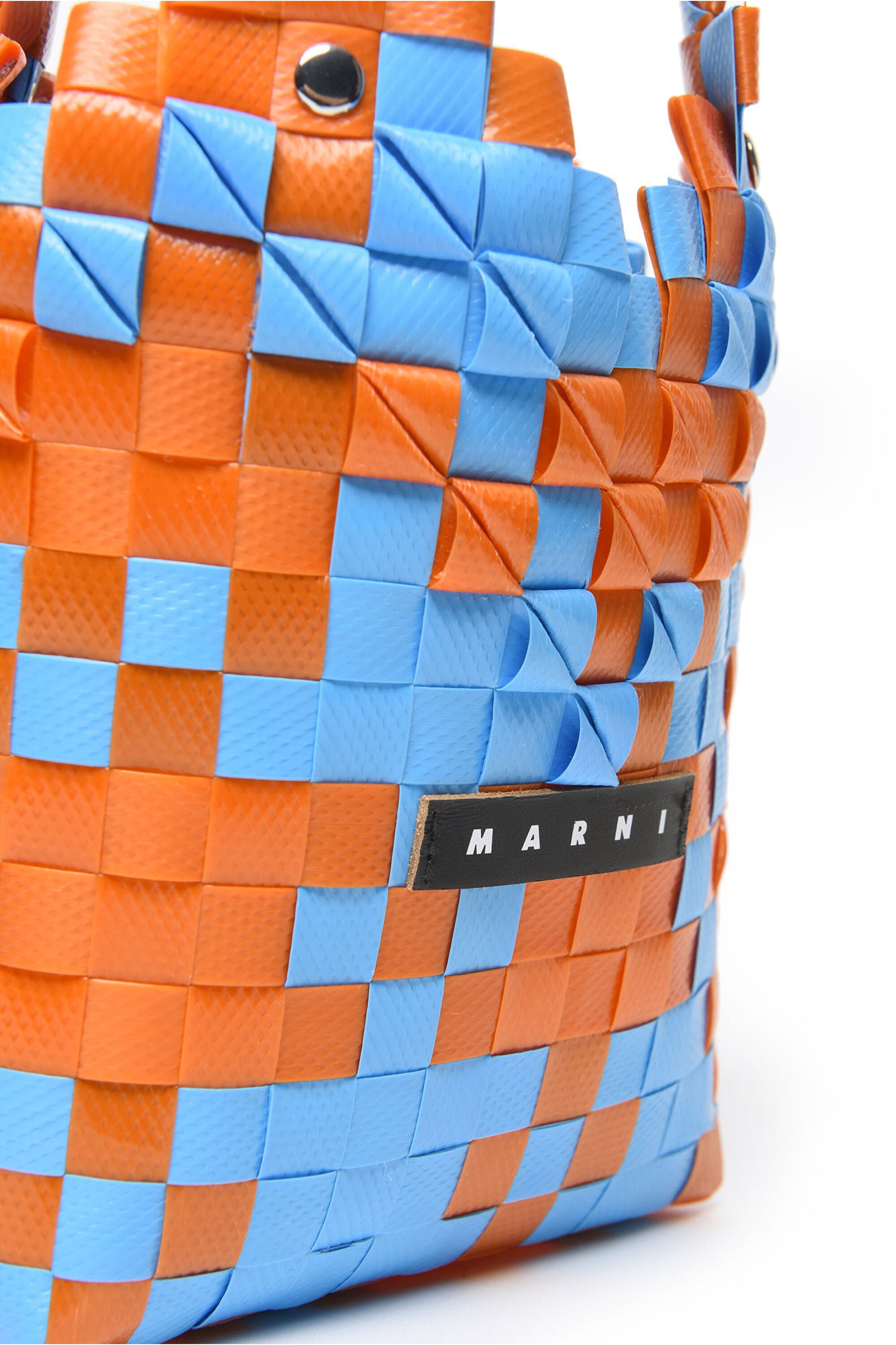 MARNI MARKET 3D BAG in orange cube woven material