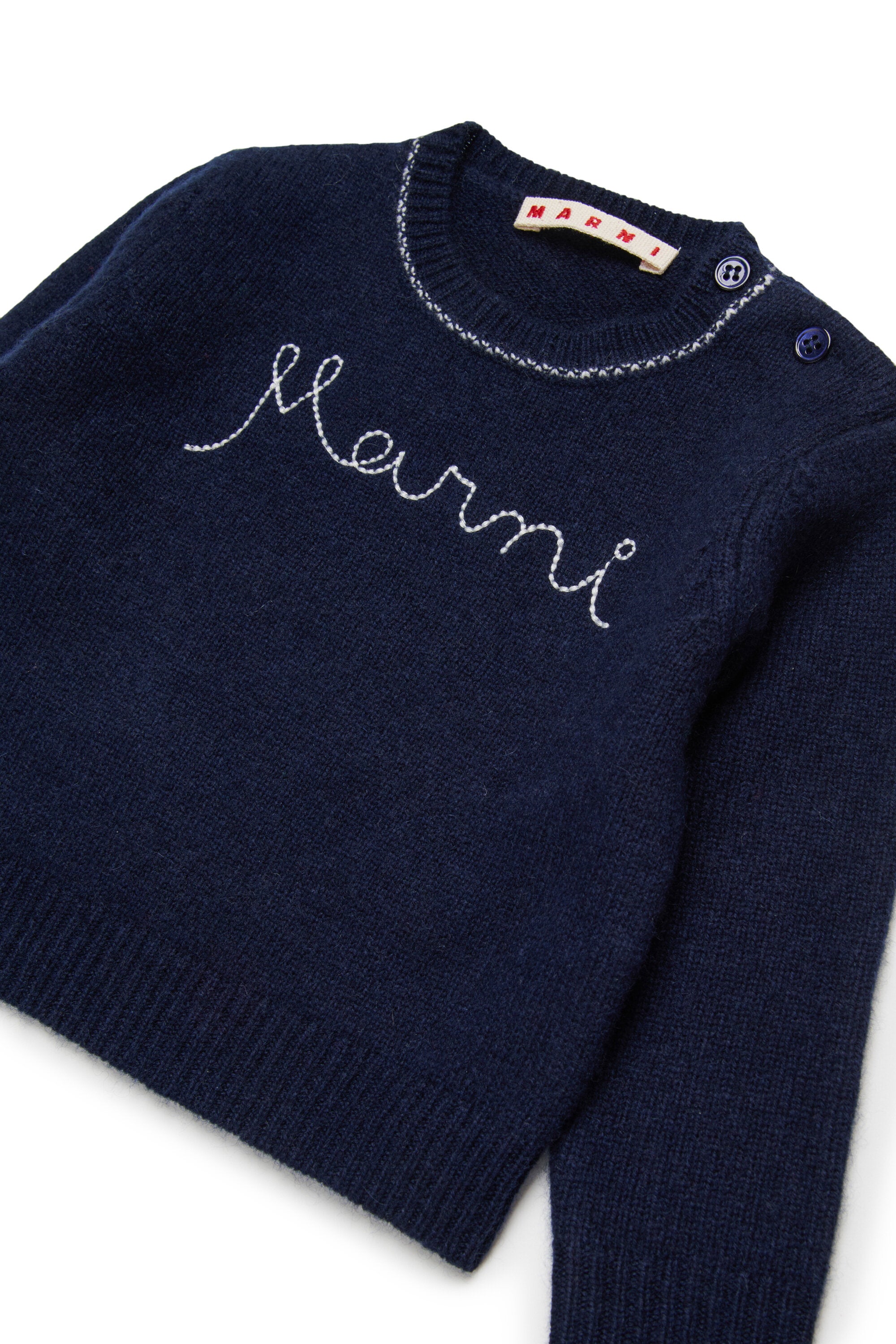 Wool-cashmere blend crew-neck sweater