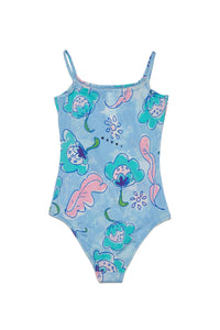 Marina allover lycra one-piece swimsuit