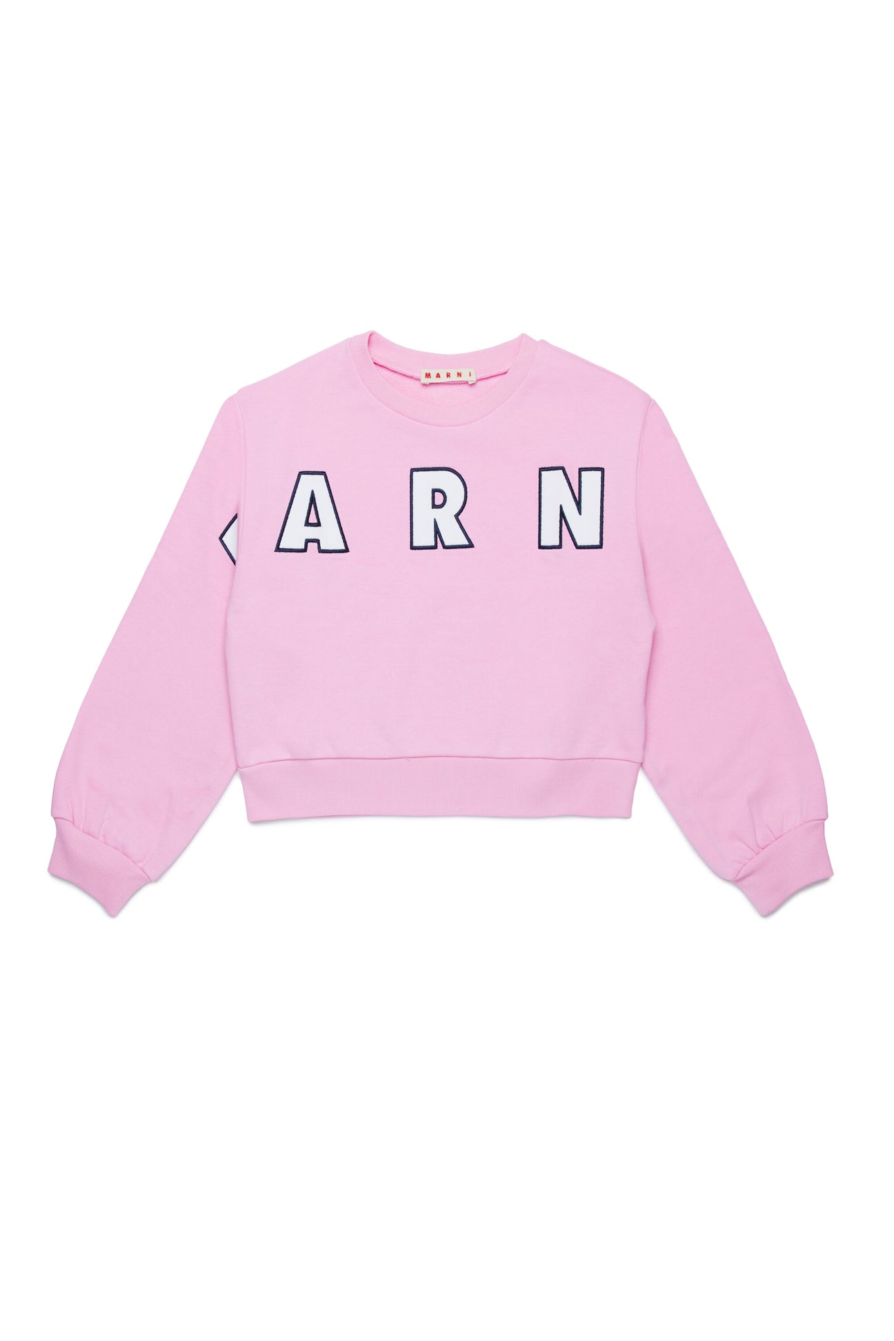 Cropped crew-neck sweatshirt with embroidered logo Cropped crew-neck sweatshirt with embroidered logo
