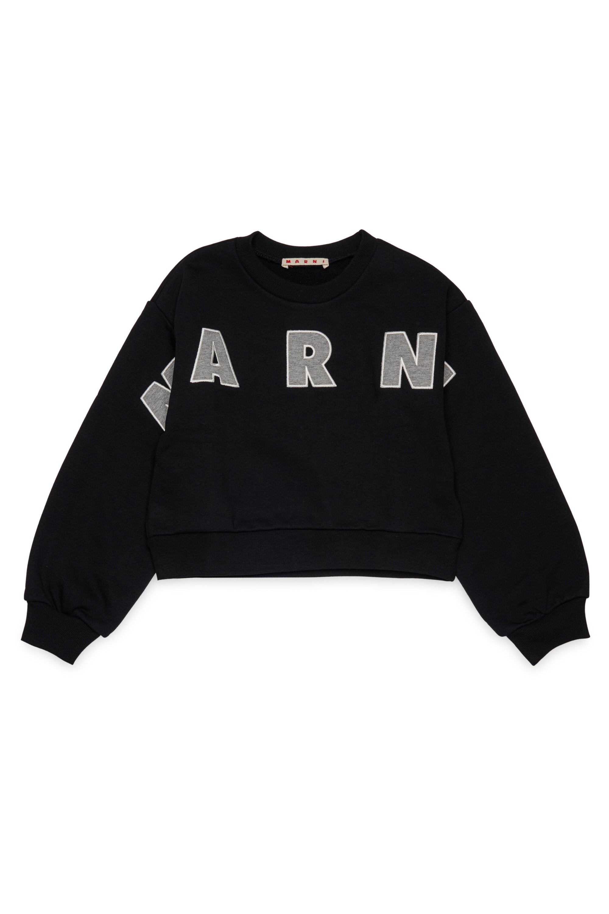 Marniのパッチロゴが刺繍された、クロップド丈のクルーネックスウェットシャツ
