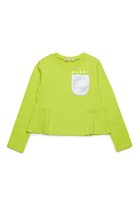 Crew-neck sweatshirt with mylar pocket