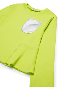 Crew-neck sweatshirt with mylar pocket