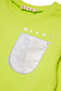 Crew-neck sweatshirt with mylar pocket