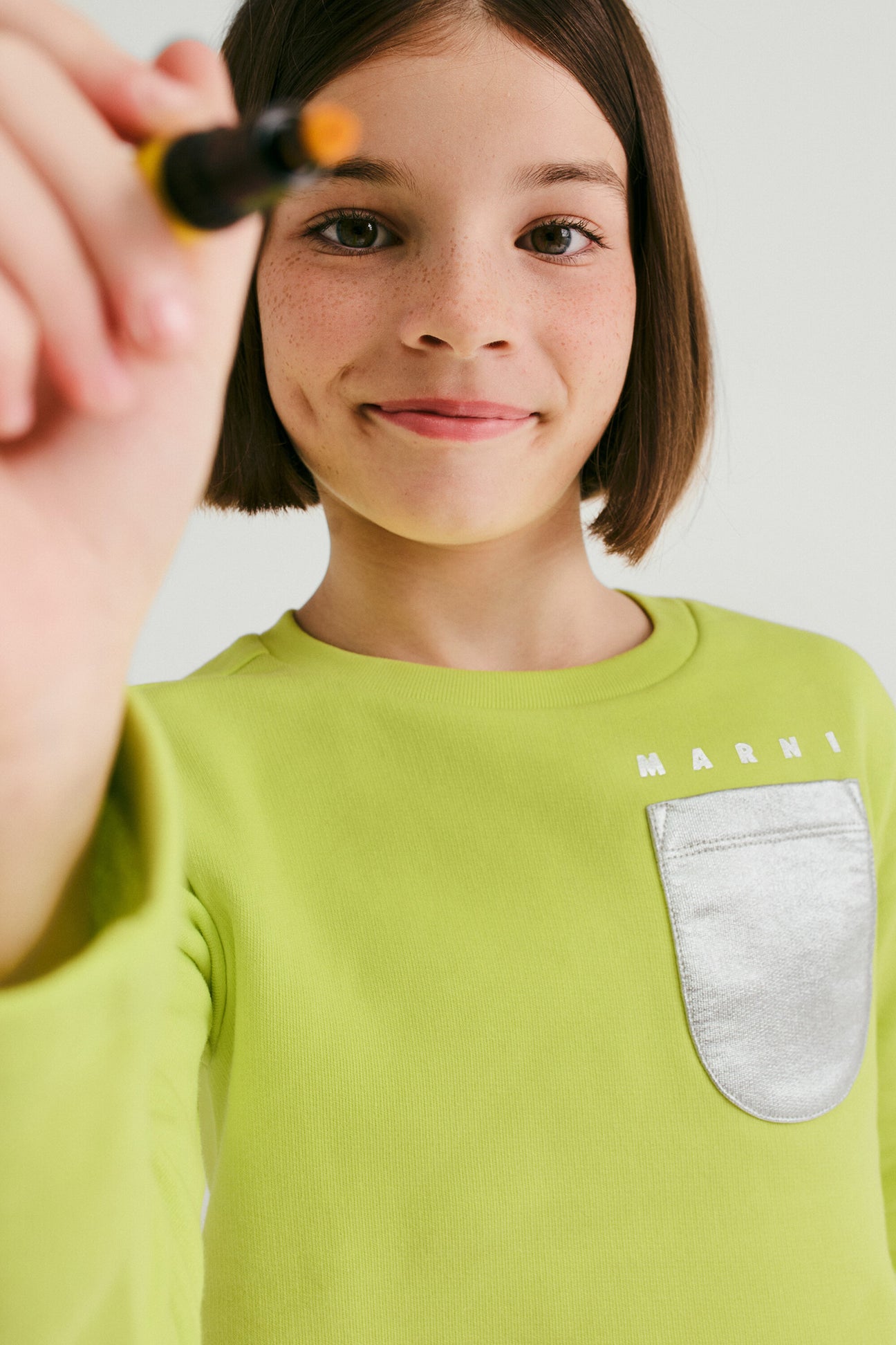 Crew-neck sweatshirt with mylar pocket 