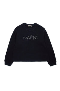 Crew-neck sweatshirt with baguette logo