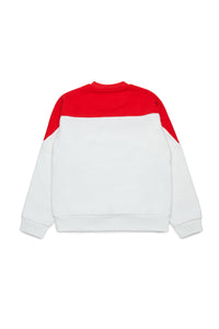 Branded colourblock crew-neck sweatshirt