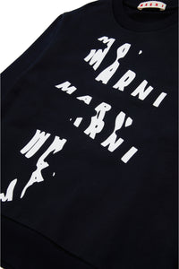 Crew-neck sweatshirt with melted logo