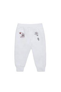 Fleece trousers with small flowers