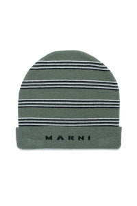 Striped wool blend beanie