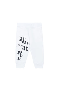 Fleece jogger trousers with melted logo