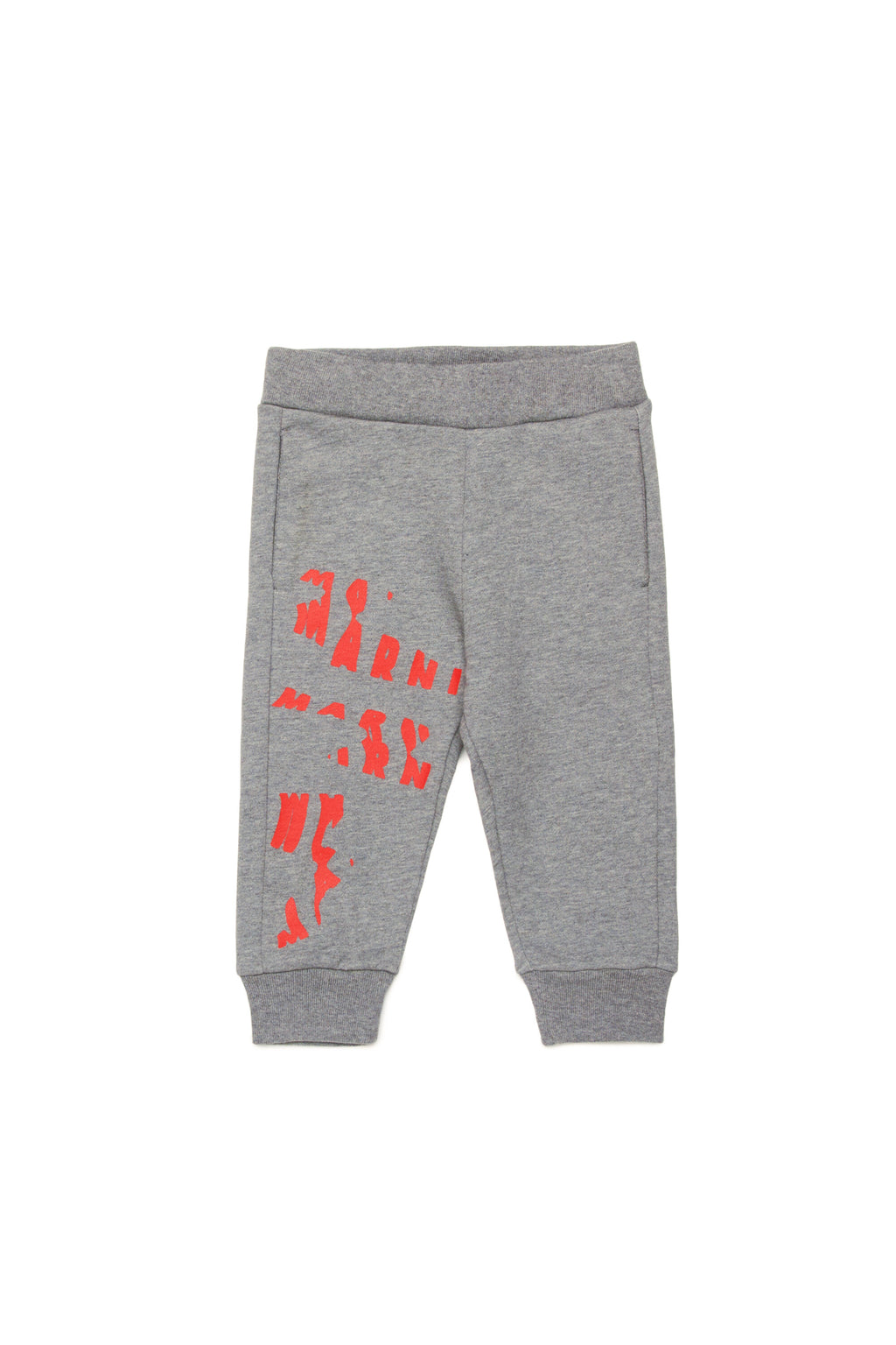 Fleece jogger trousers with melted logo