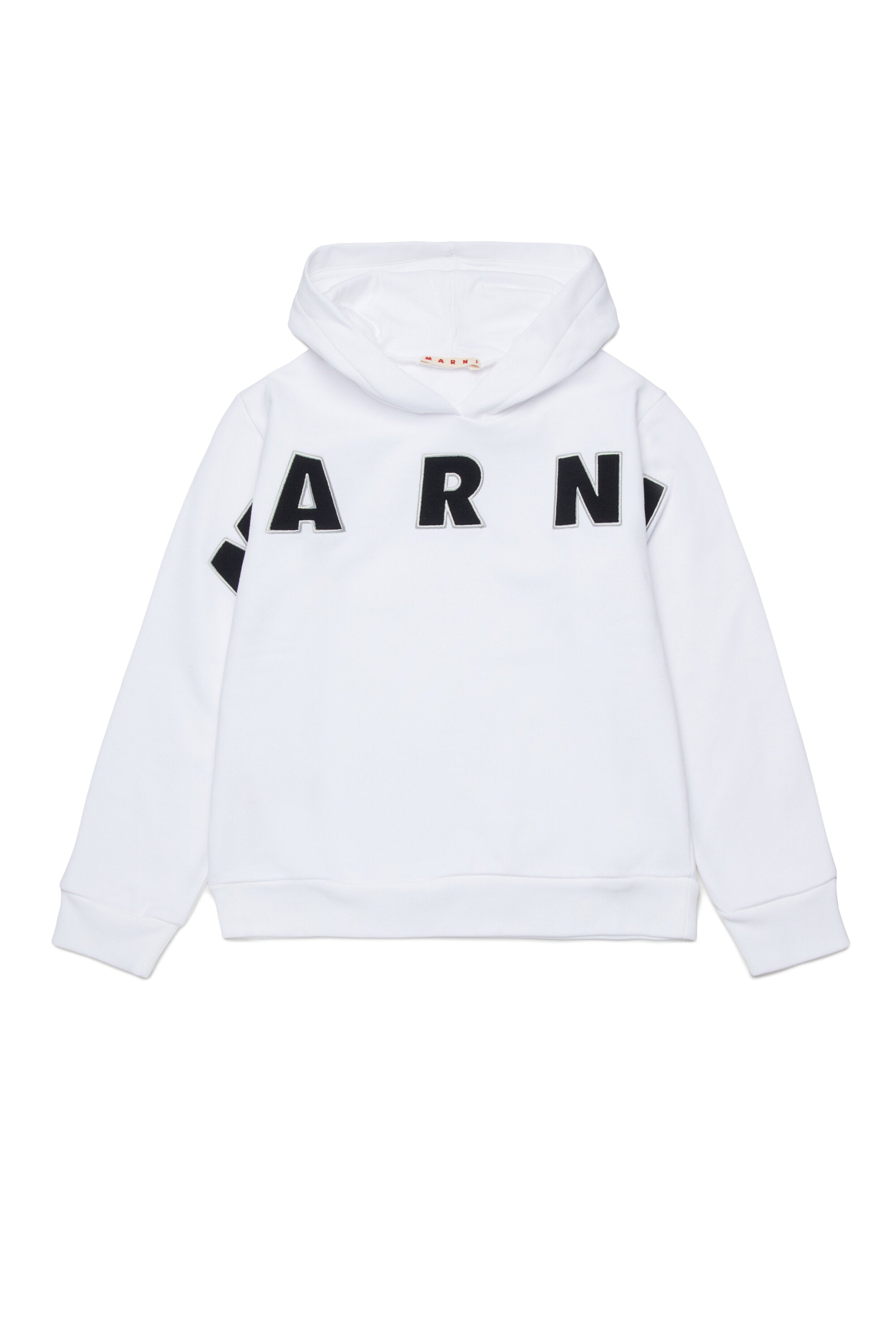 Hooded sweatshirt with embroidered Marni patch logo