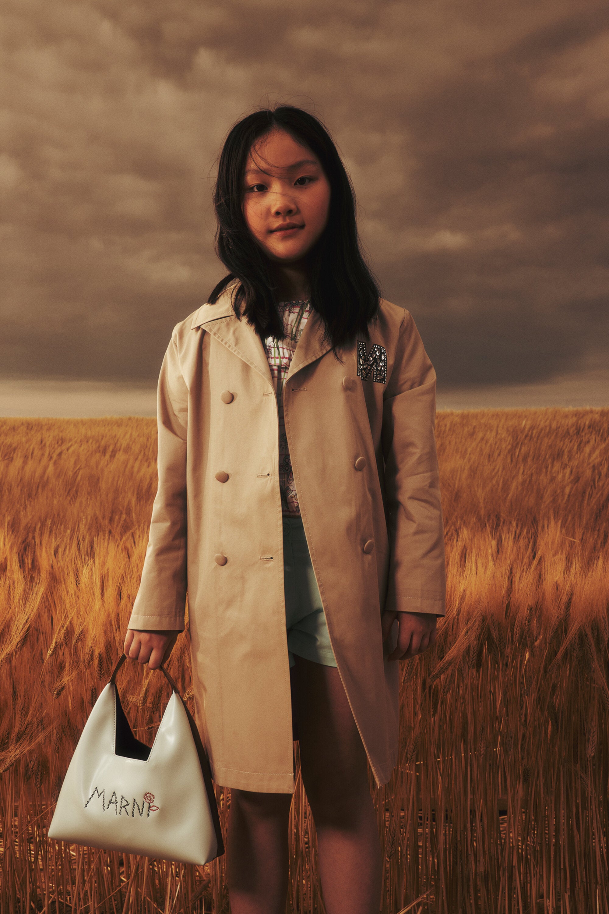 ラインストーン付きトレンチジャケット