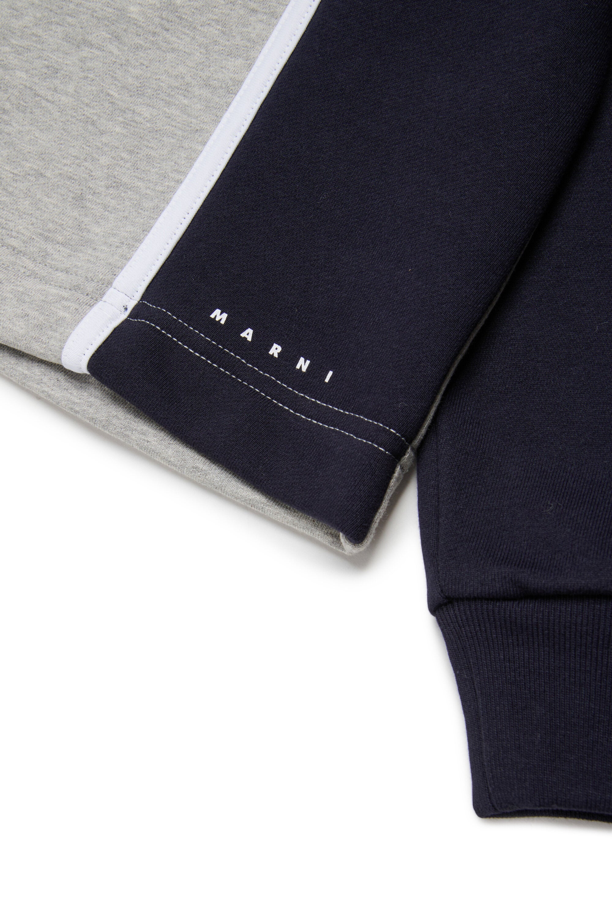 カラーブロックディテールのクルーネックスウェットシャツ