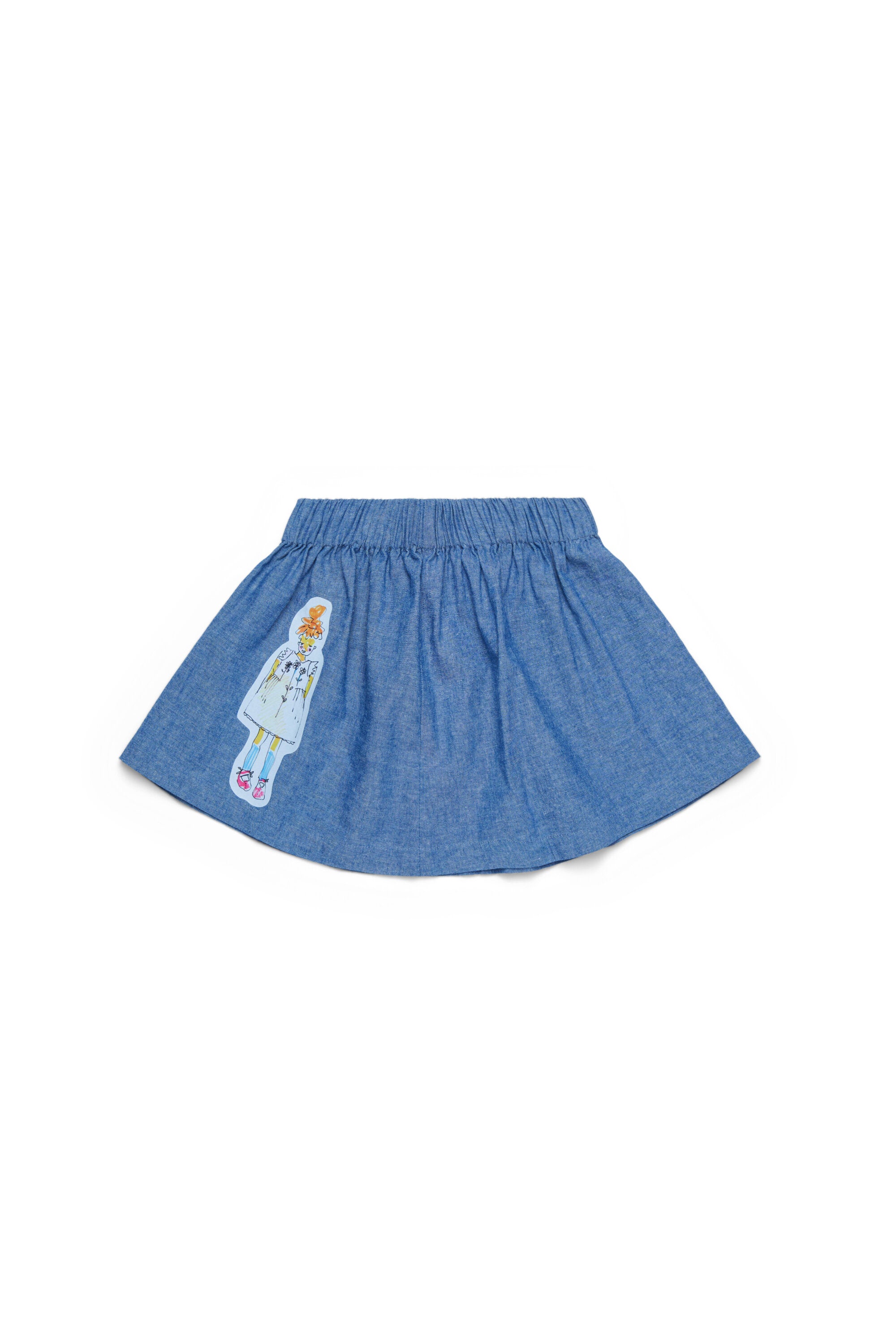 シャンブレー生地パターンスカート