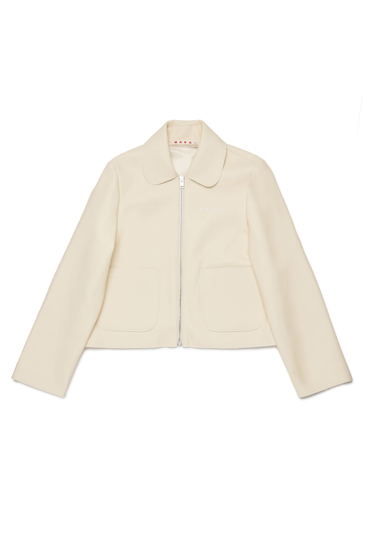 Coated fabric jacket with logo
