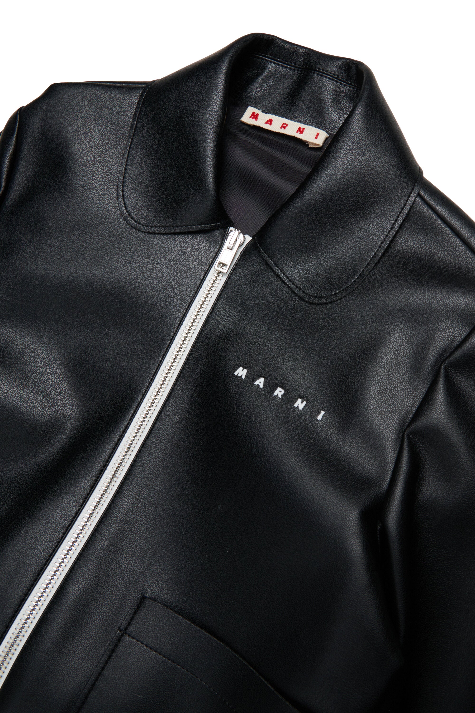 Coated fabric jacket with logo