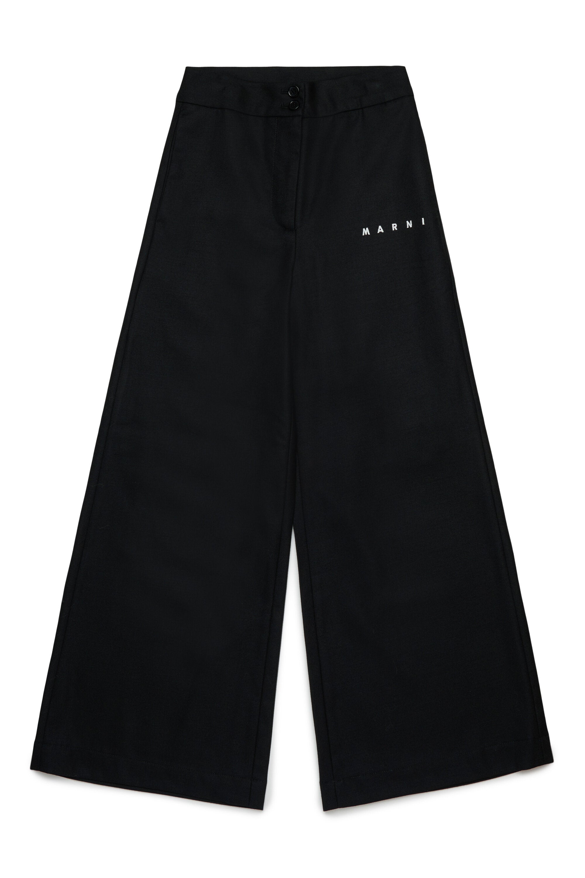 Wide leg flannel pants with logo