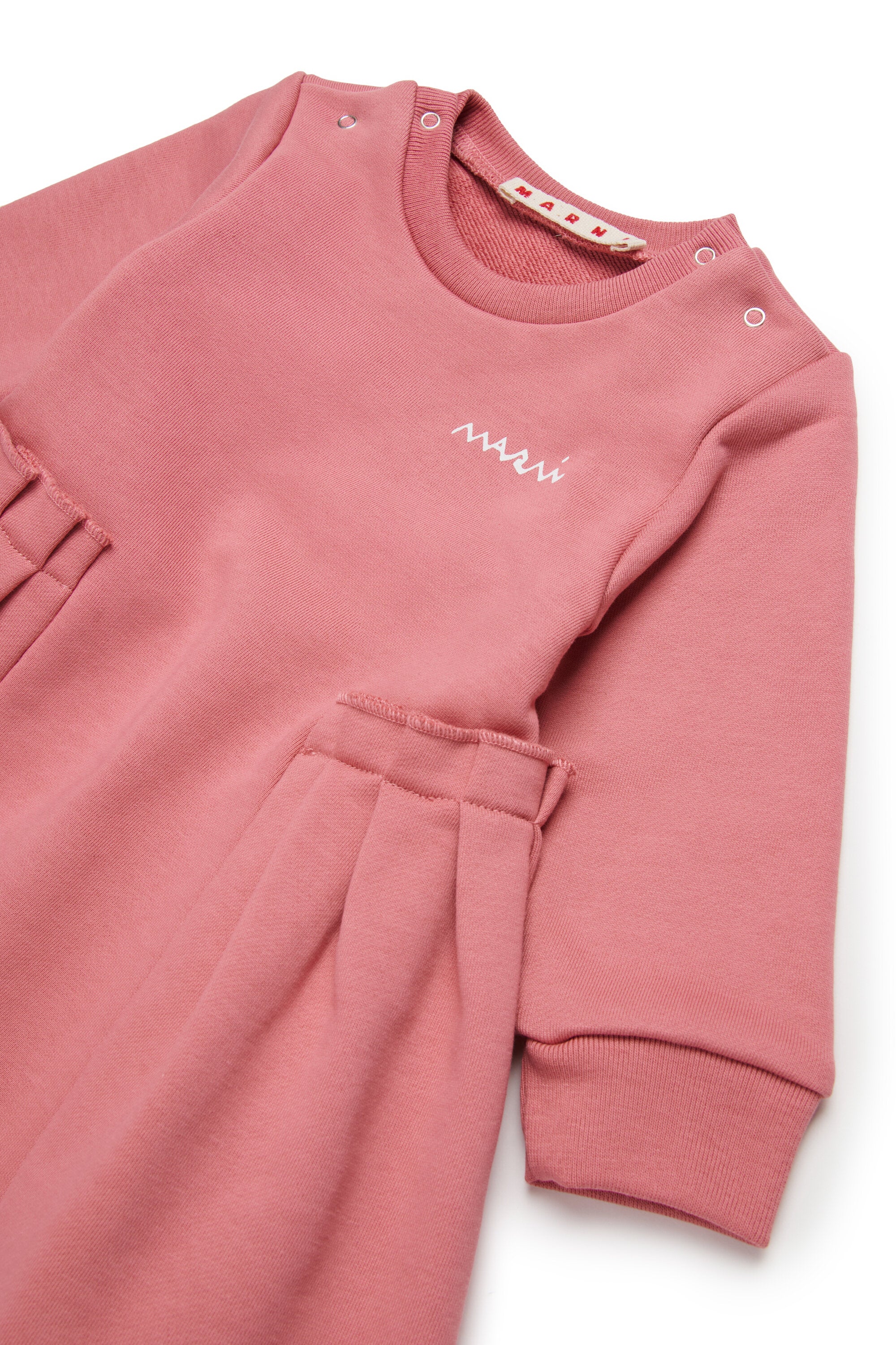 フラウンス付きフリース・ミディ・ドレス