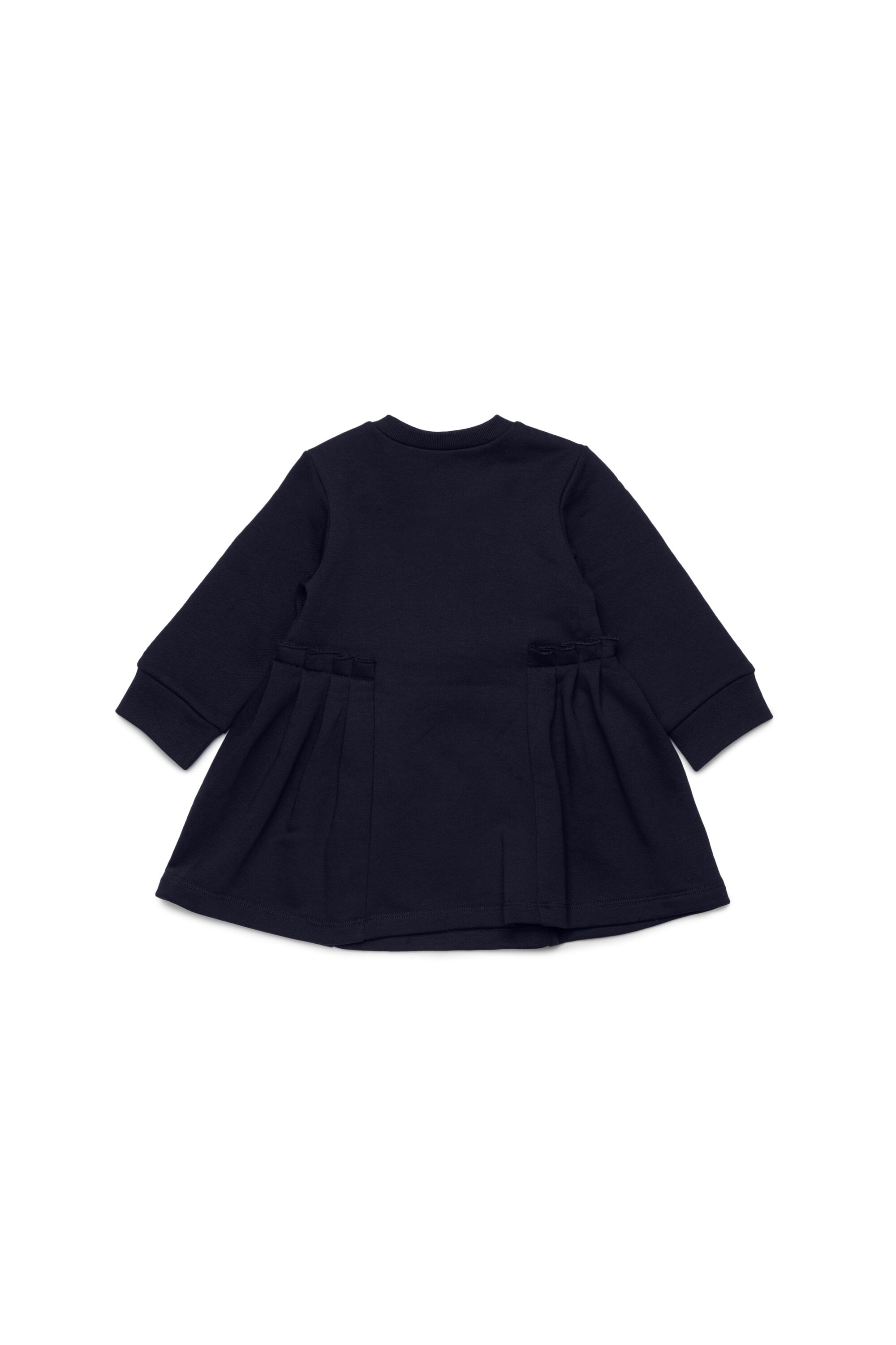 フラウンス付きフリース・ミディ・ドレス