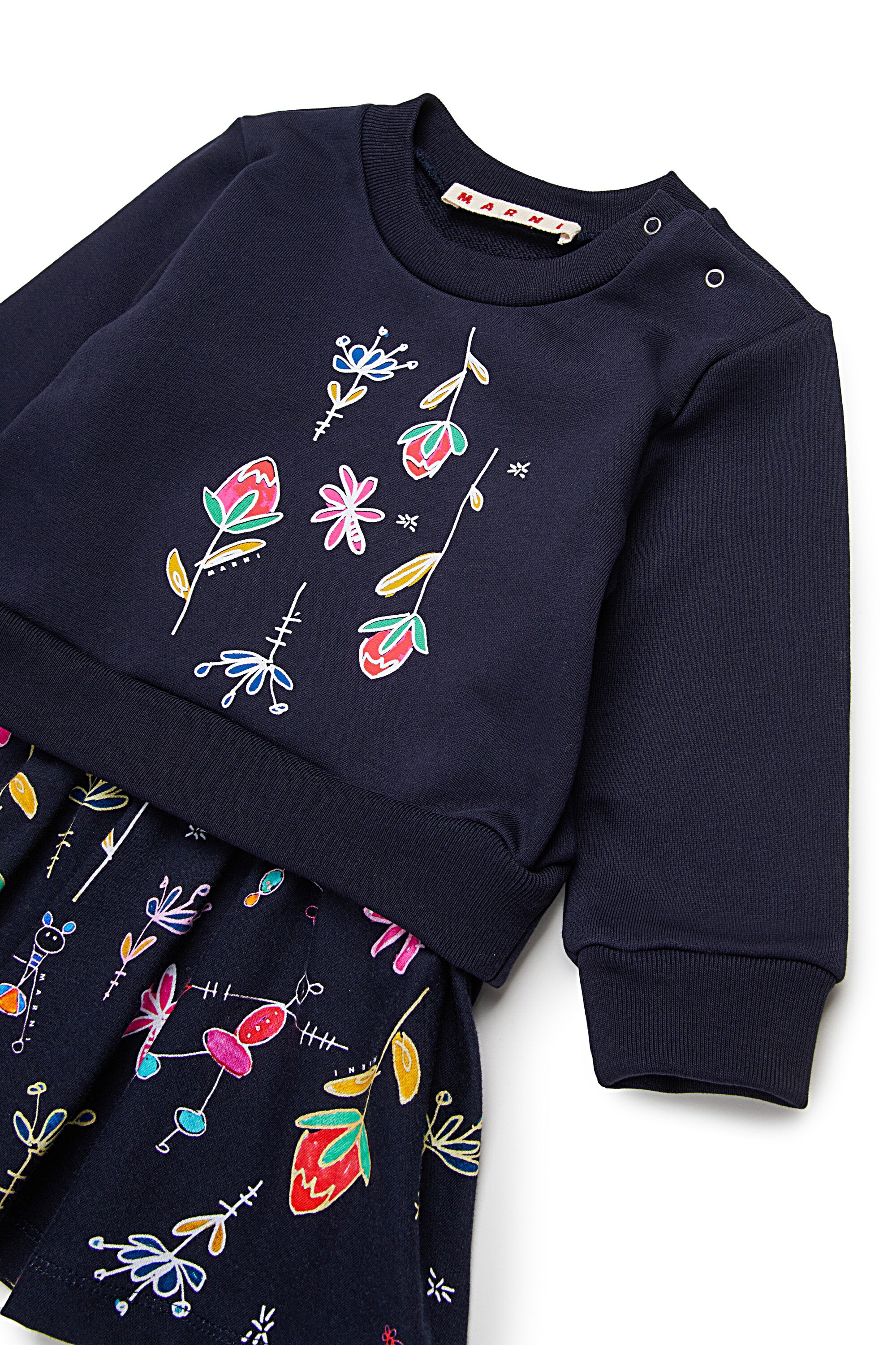 Nutcrackerのグラフィックをあしらったフリースとジャージーのミディドレス