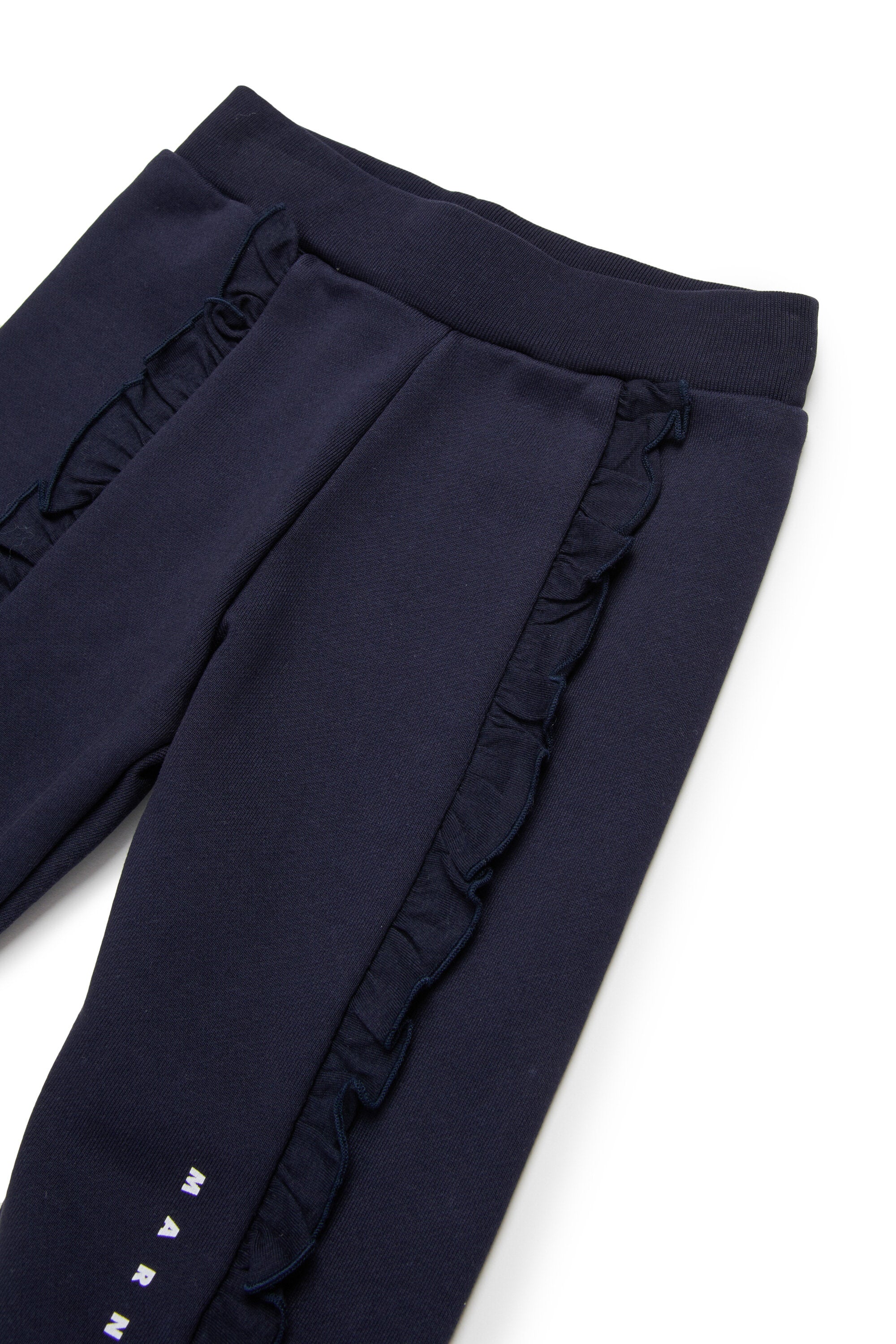 Fleece jogger pants with ruffles