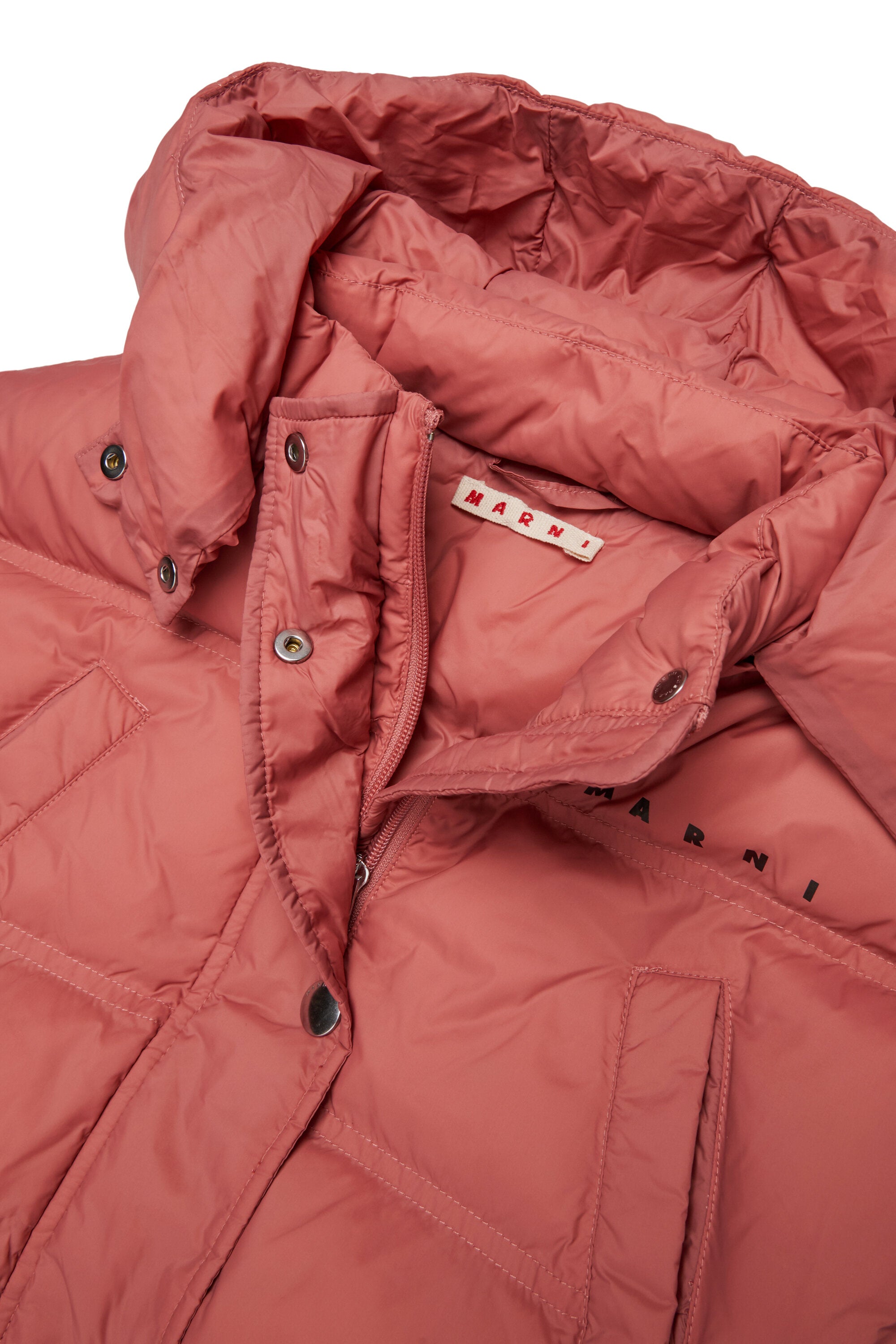 クロップド丈フード付き中わたジャケット